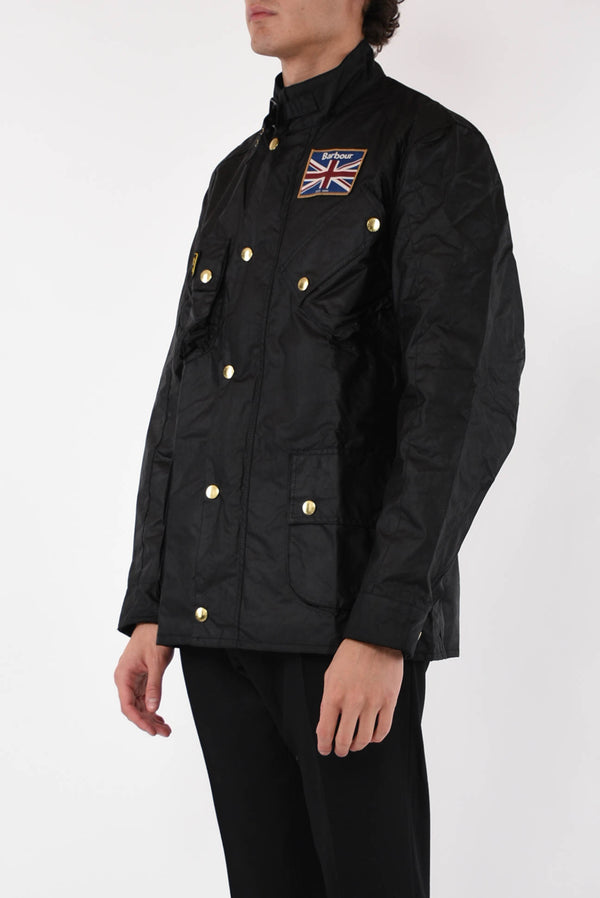 BARBOUR Giacca UNION JACK  in cotone cerato