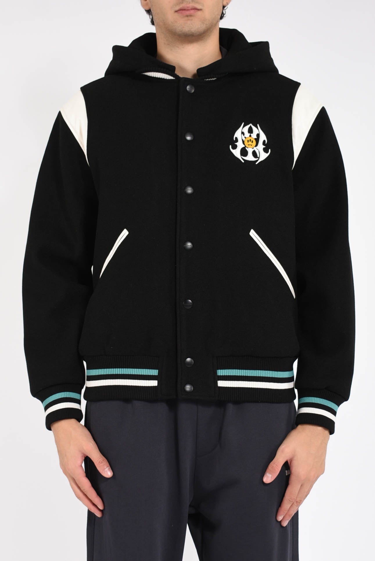 Bomber con ricamo in lana