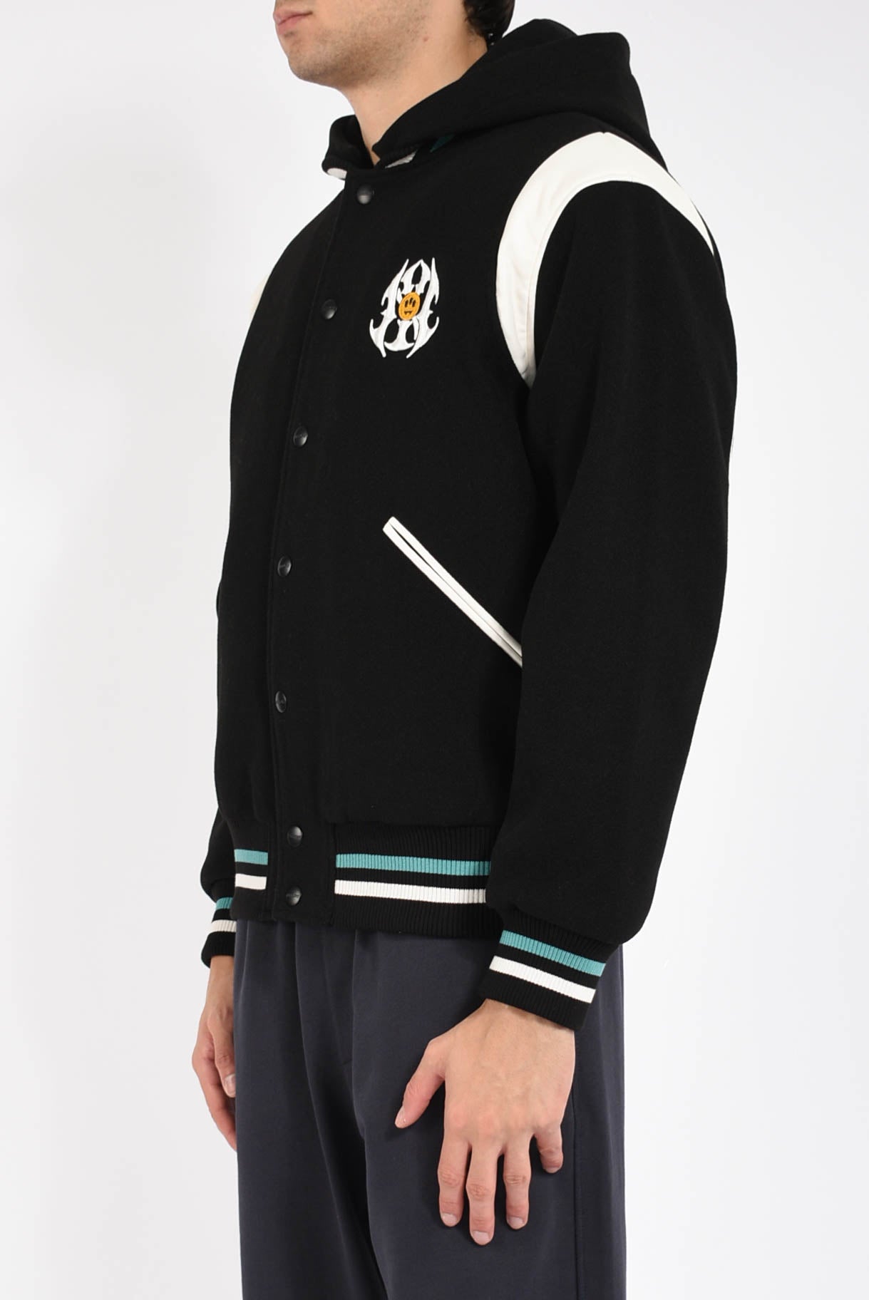 Bomber con ricamo in lana