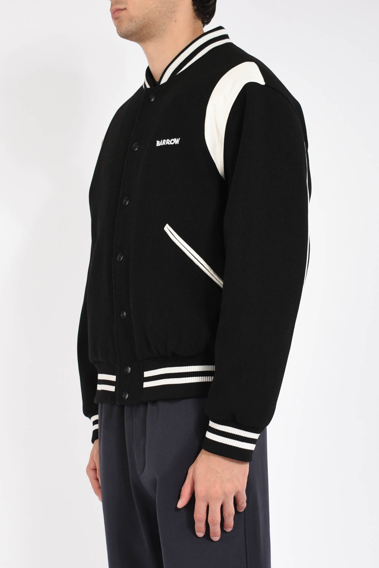 Bomber con patch in lana