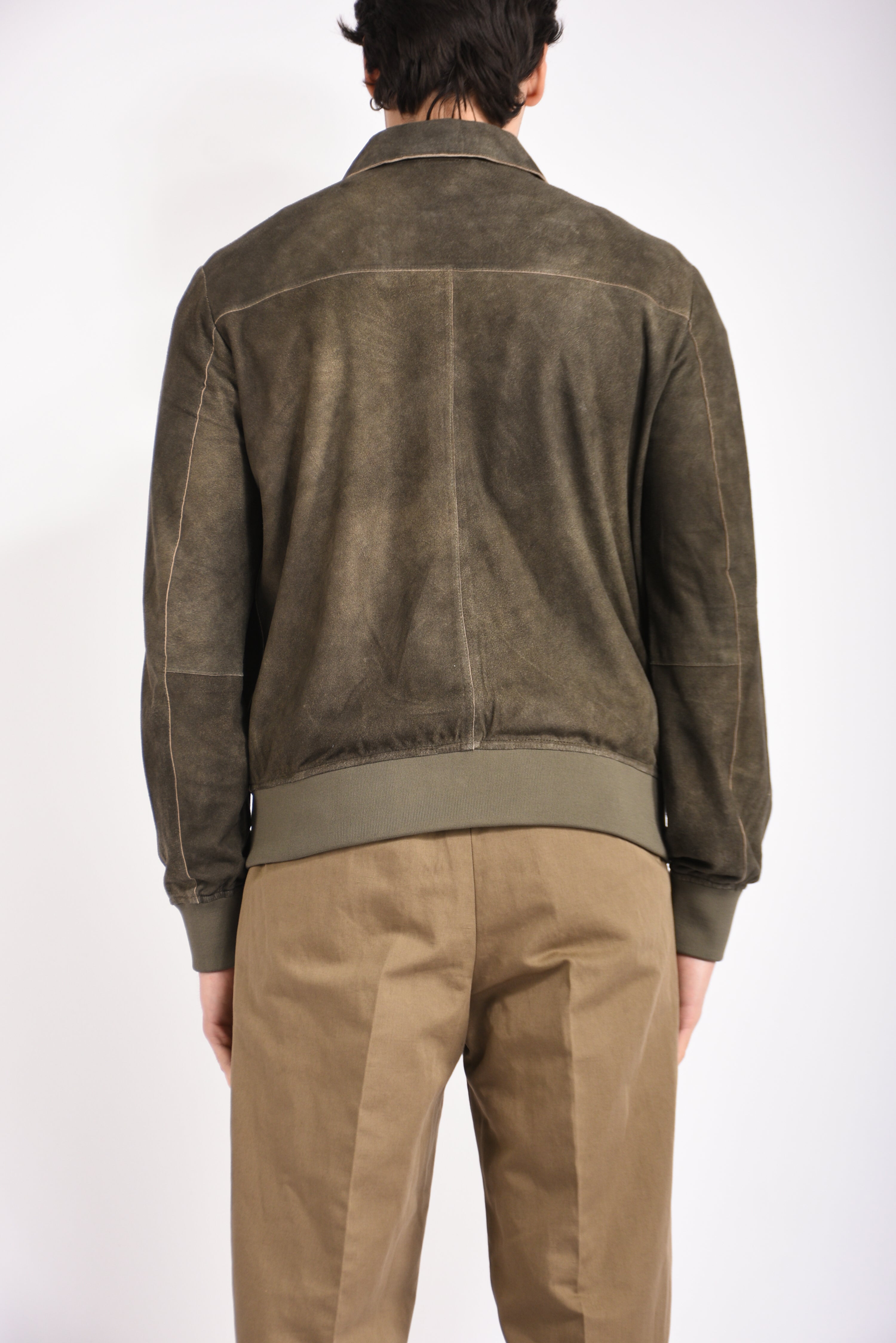 Bomber in camoscio lavato