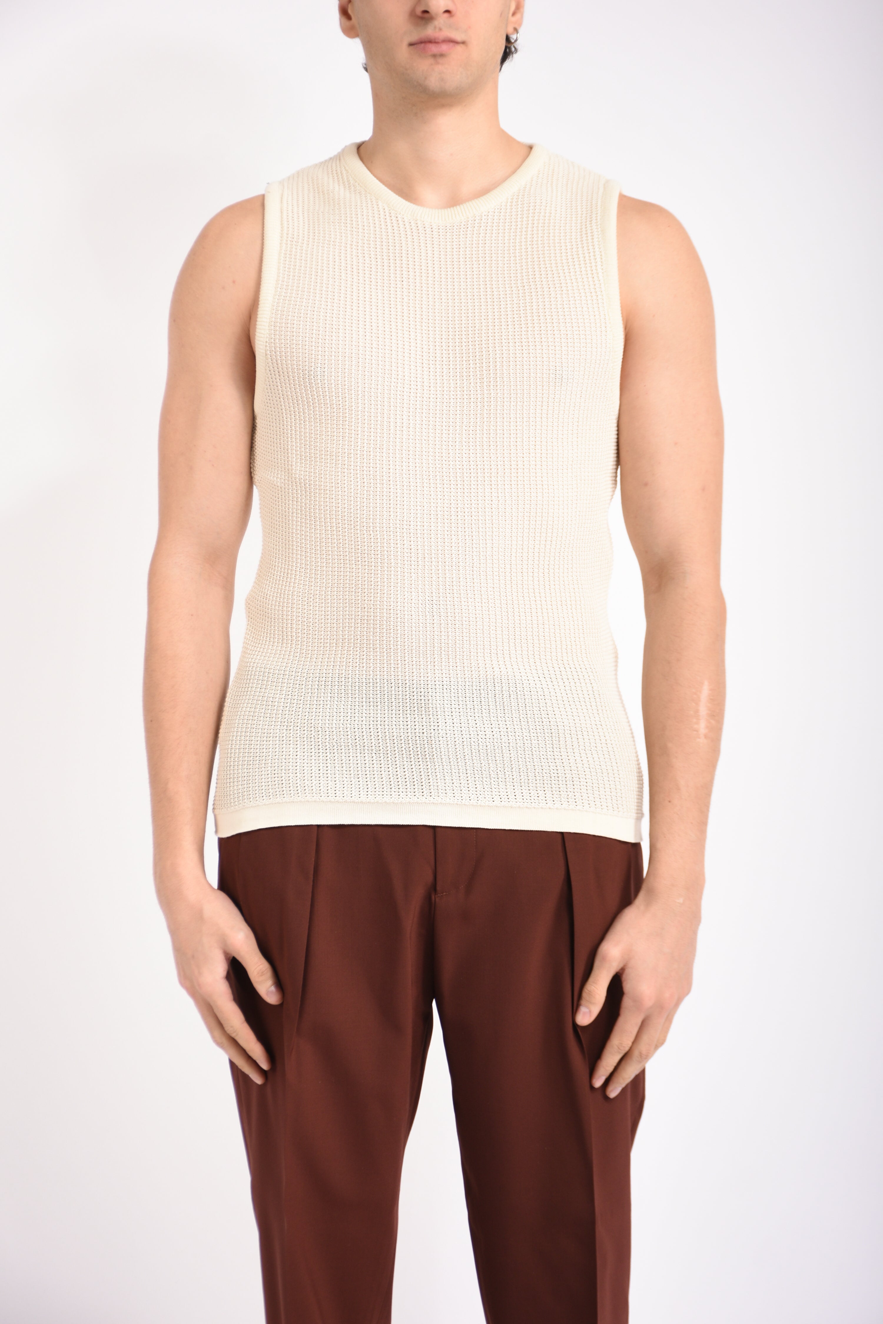 Canotta traforata in cotone