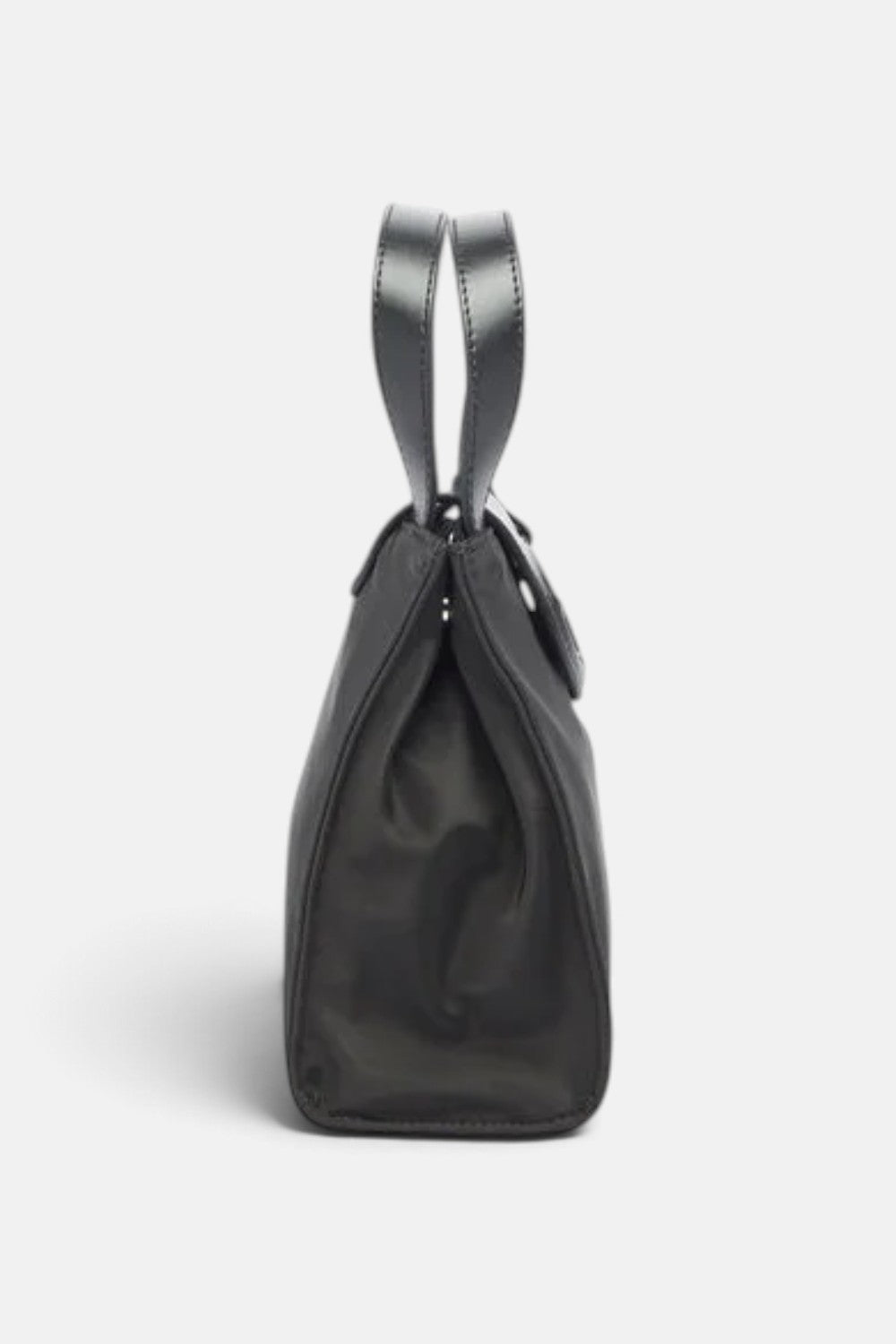Shopping bag in nylon con patta in pelle 1DR TOTE XS X10785P9037