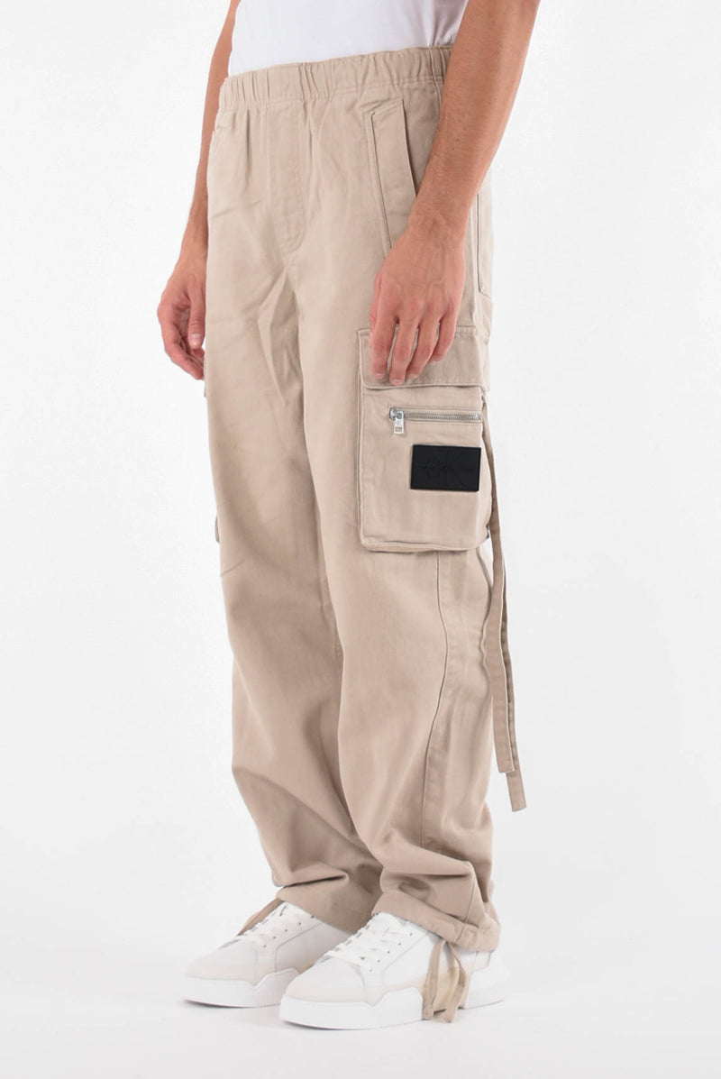 CALVIN KLEIN JEANS Pantaloni cargo in twill di cotone