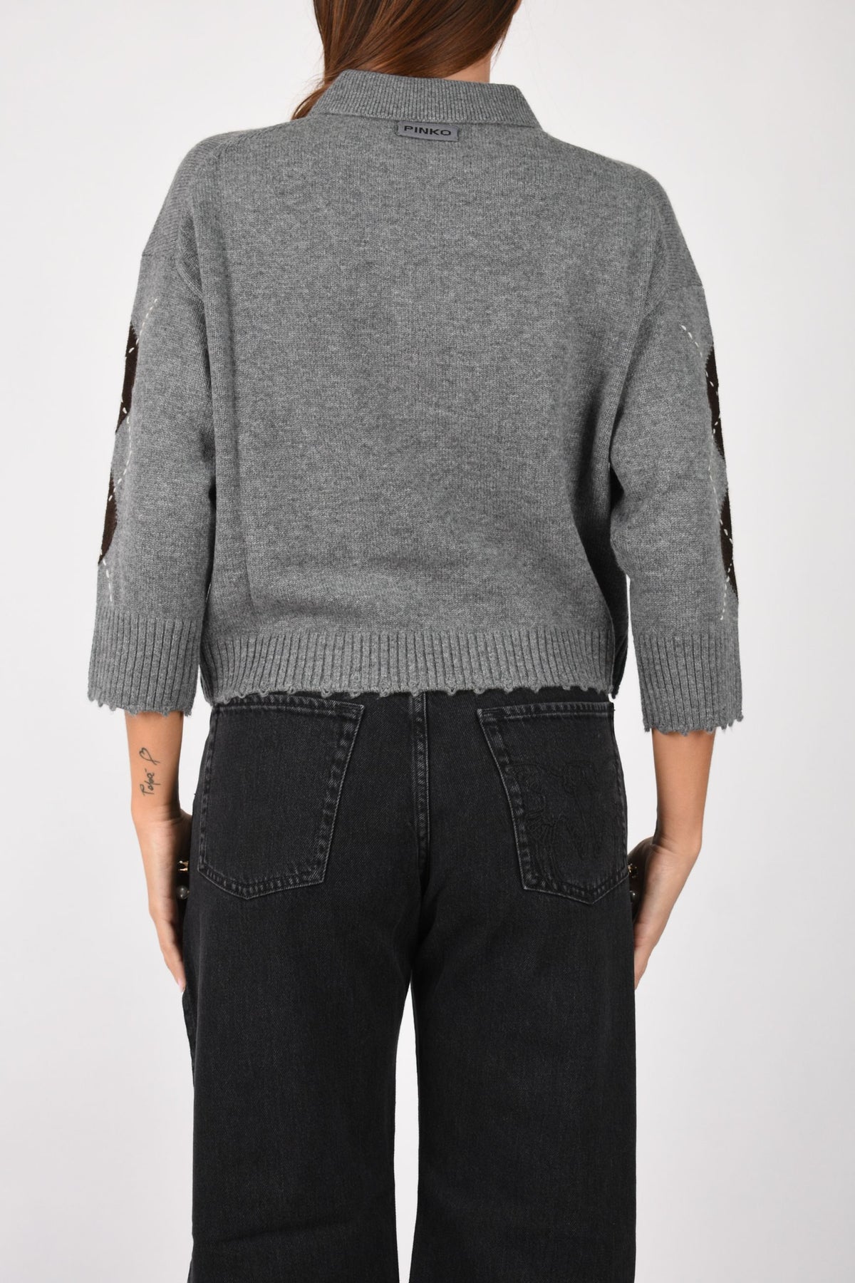 Maglia in lana e cashmere a rombi 107286A3IE