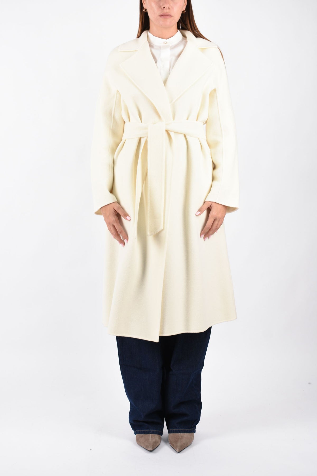 Cappotto lungo a vestaglia in lana, cachemire e seta MSTCLES 2626016021600