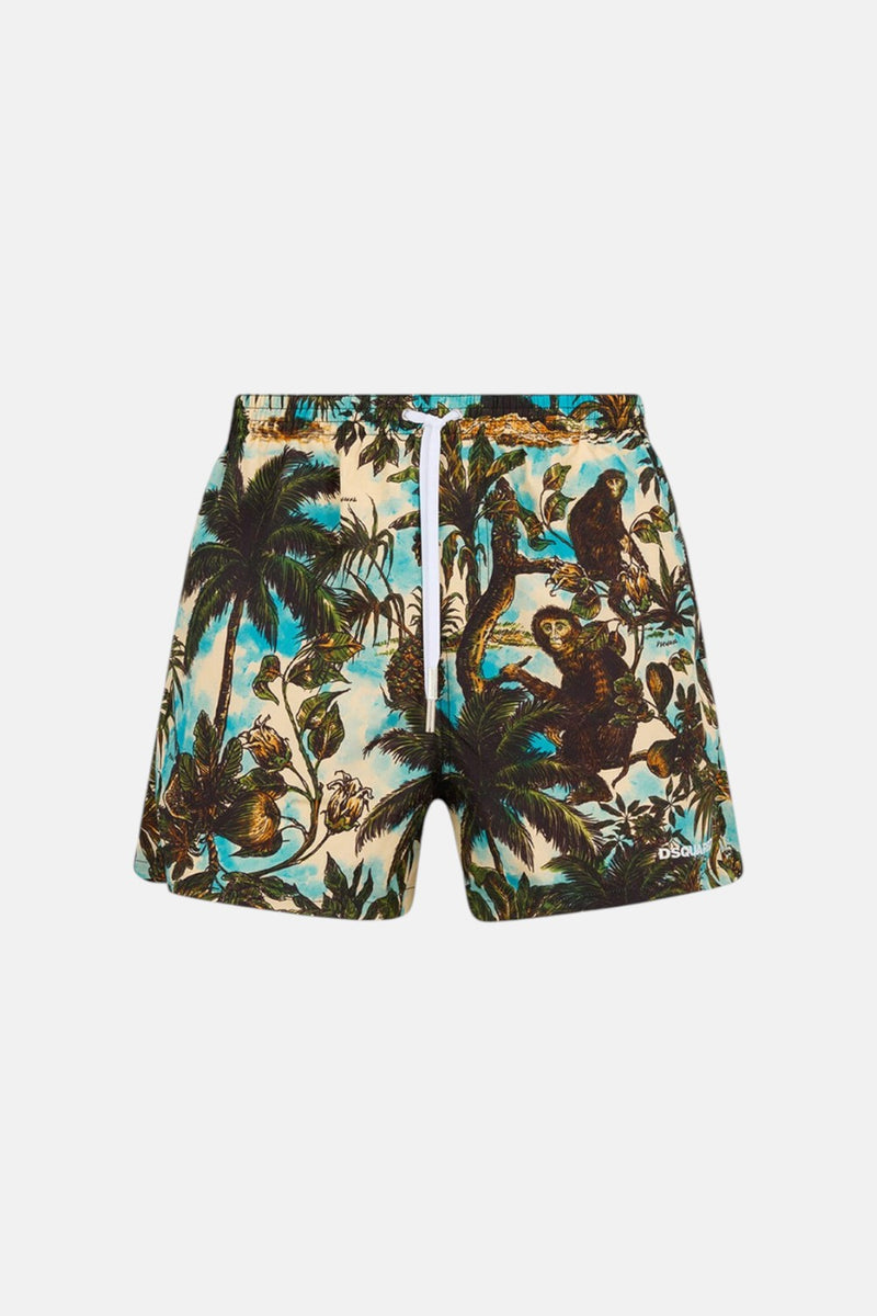 costume boxer con stampa tropicale