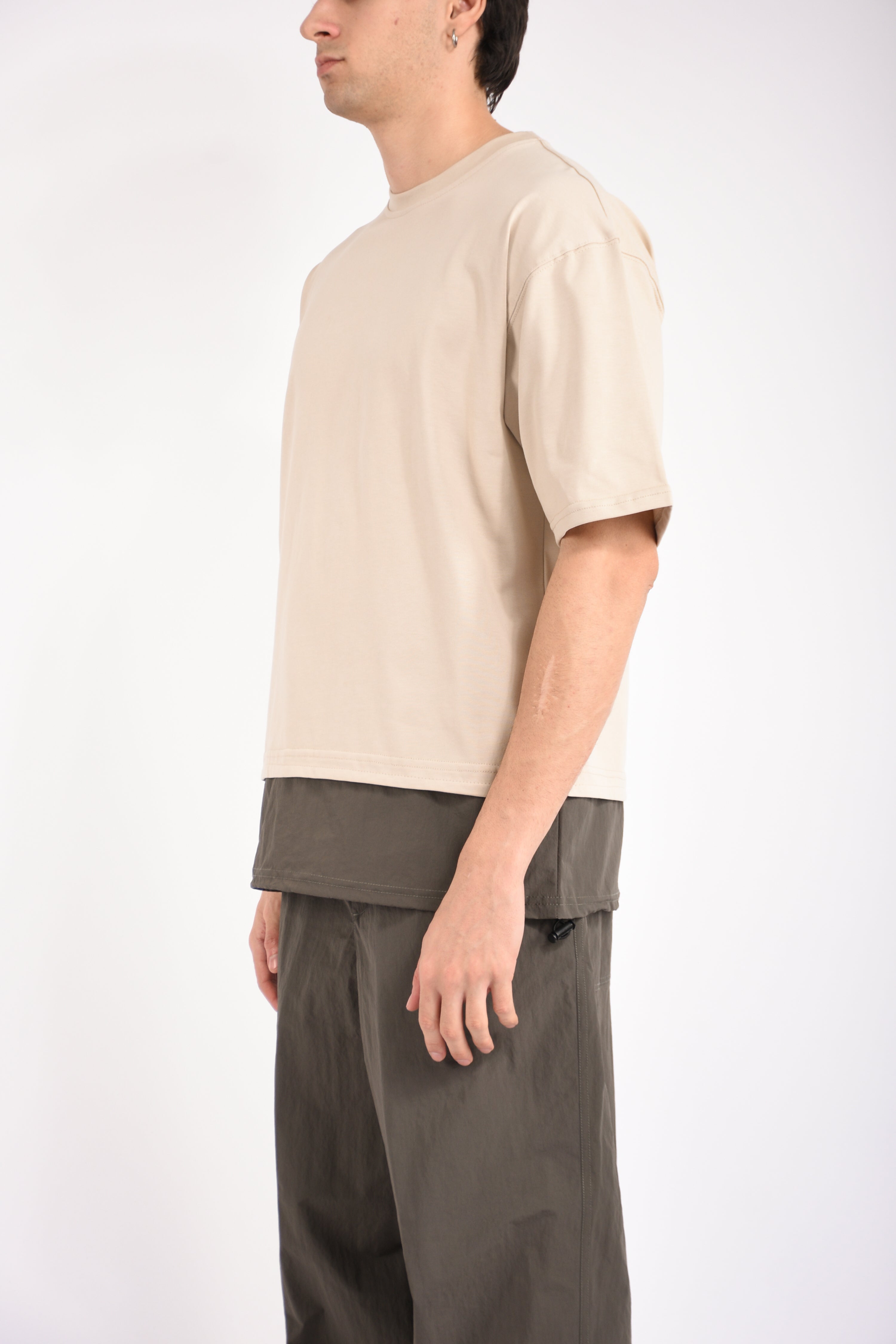 T-shirt con dettaglio in popeline