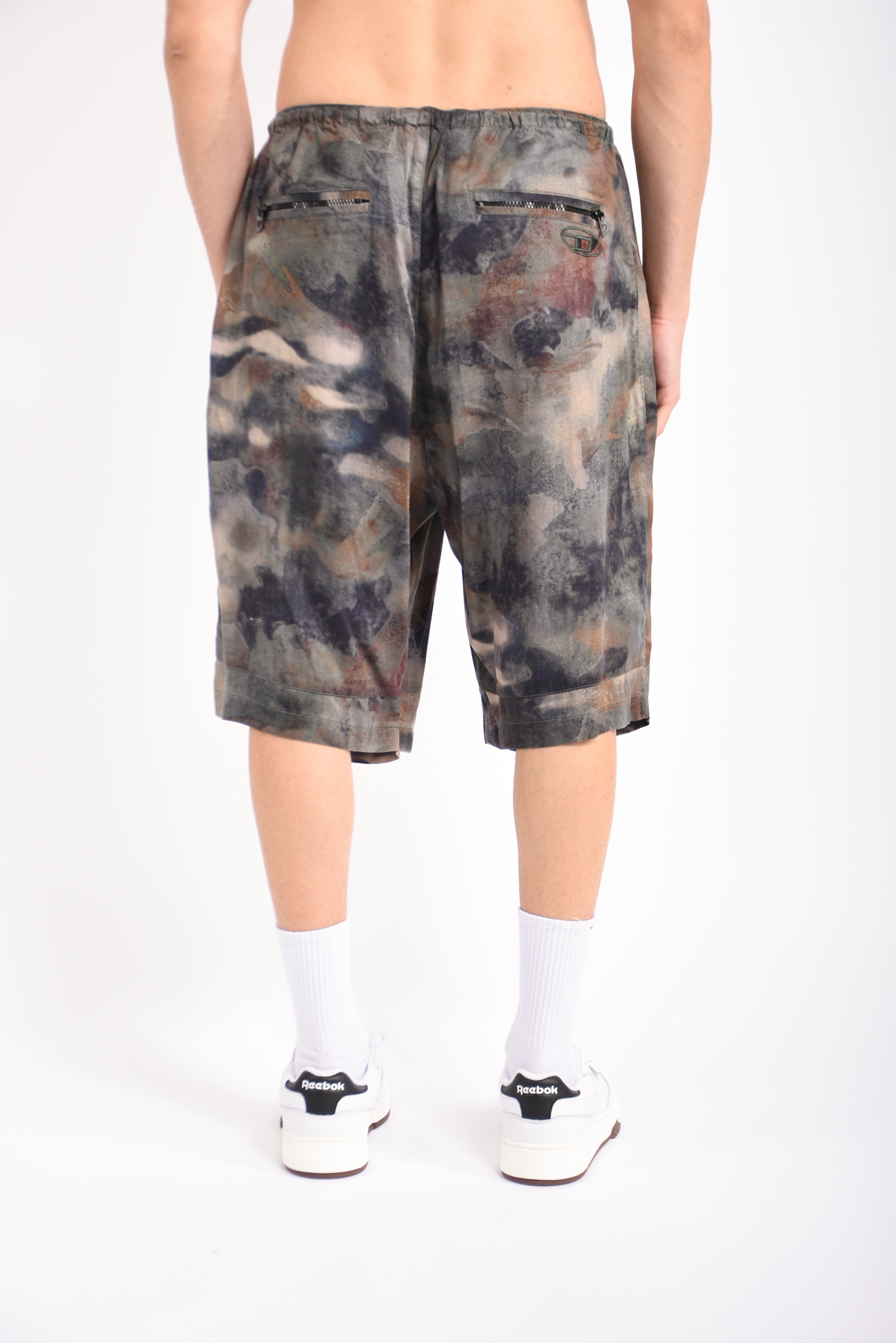 Bermuda  in raso stampa camouflage