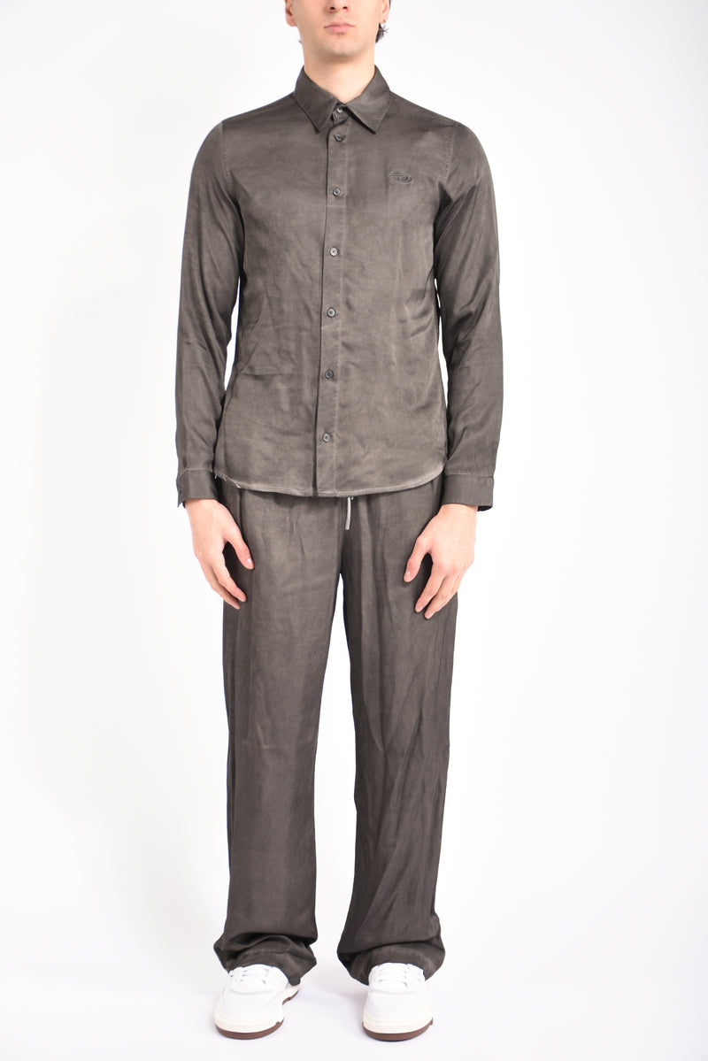 Camicia in viscosa fluida dirt wash