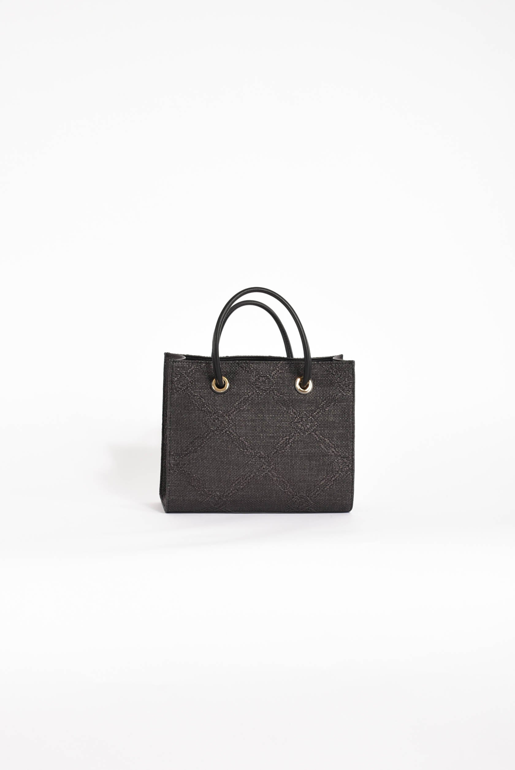 borsa a tracolla piccola in rafia jacquard