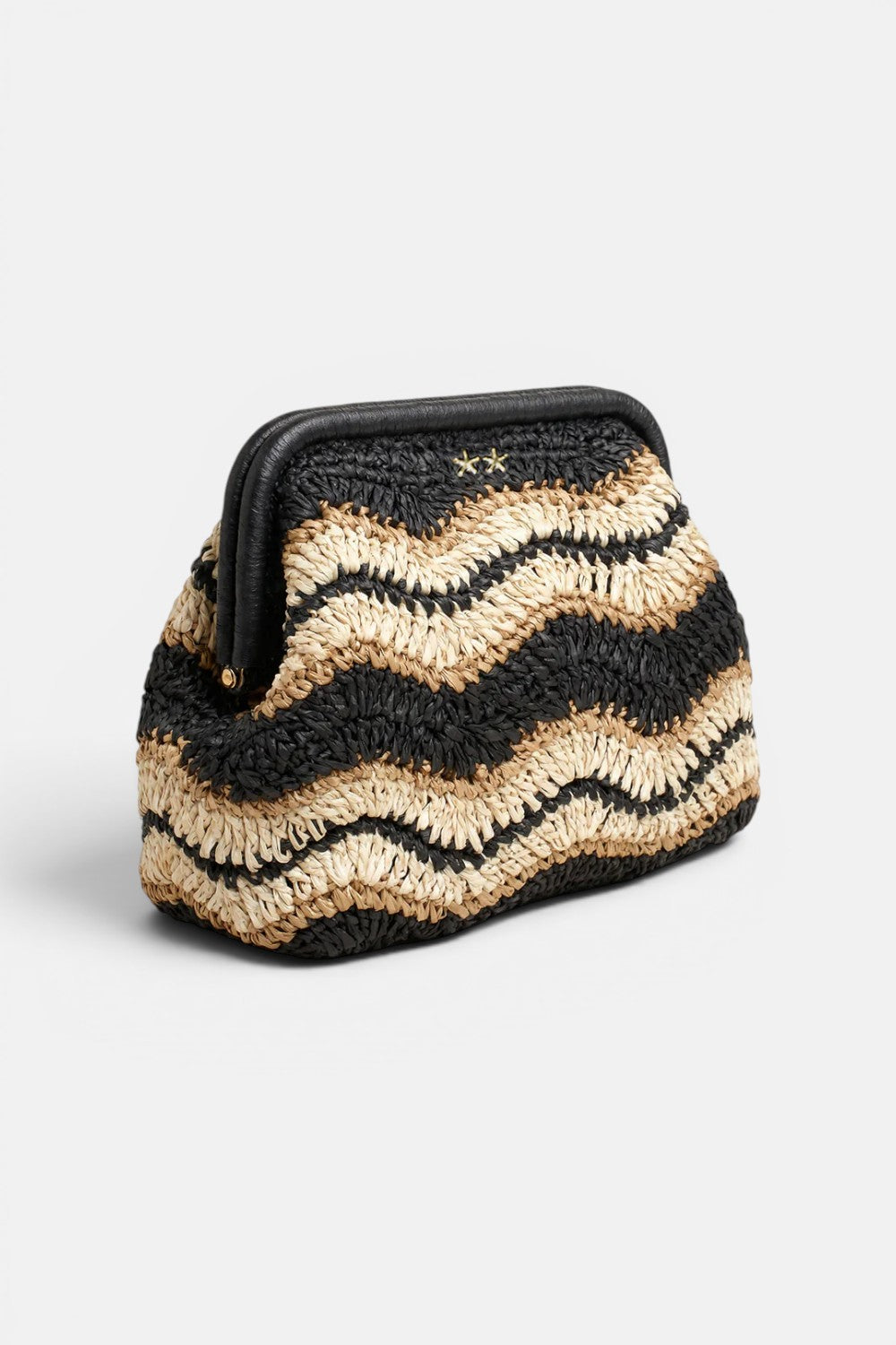 borsa modello clutch in paglia