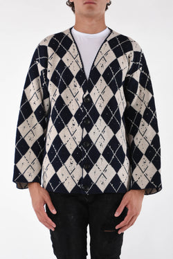 FEDERICO CINA Cardigan argyle