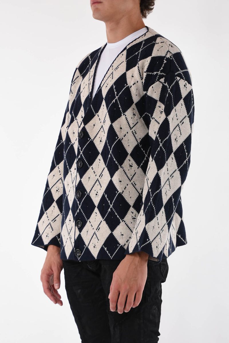 FEDERICO CINA Cardigan argyle