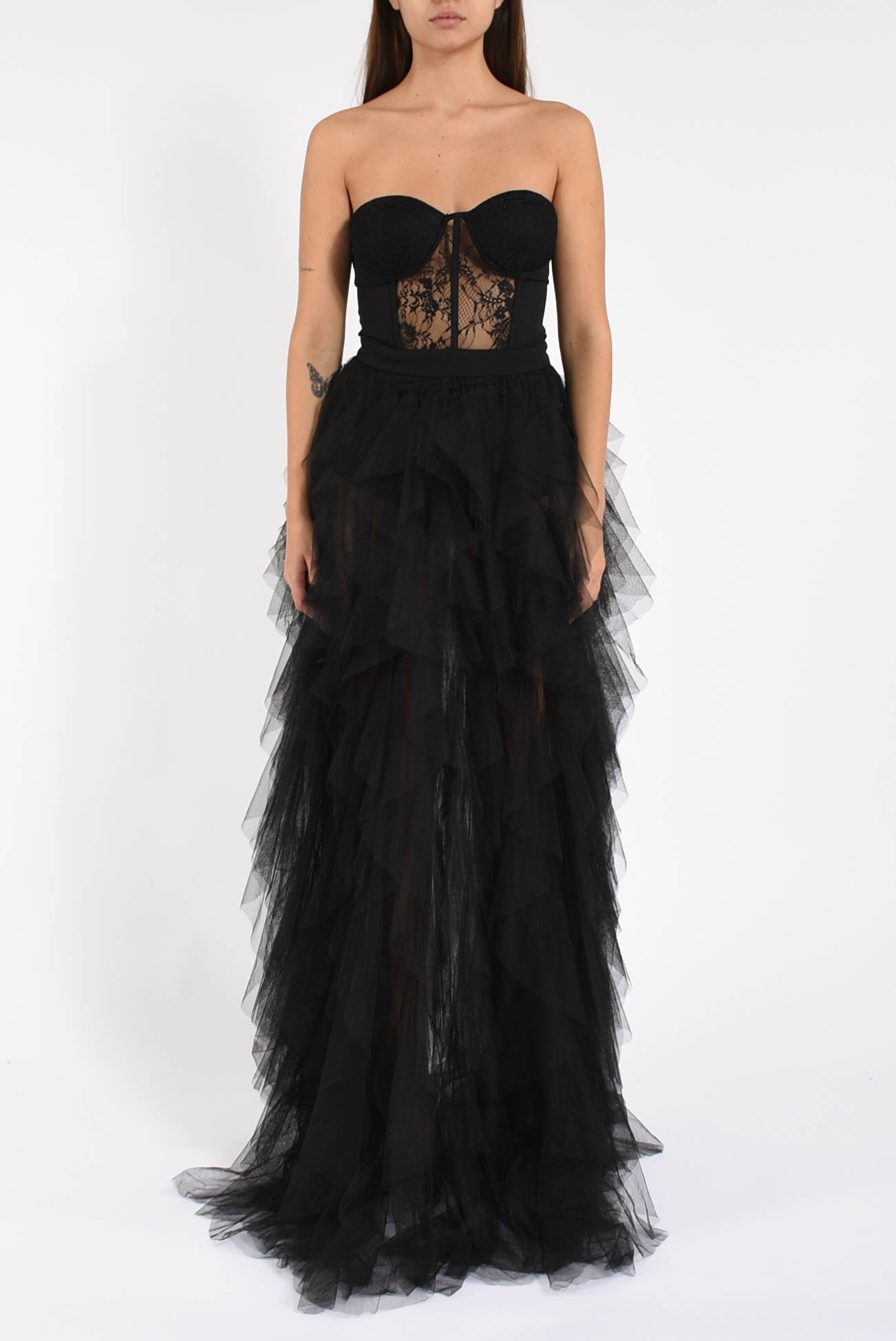 abito lungo in tulle lemonia