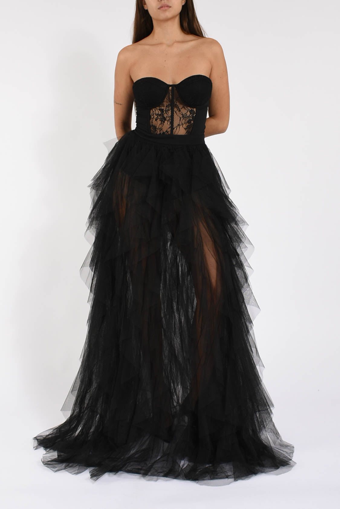 abito lungo in tulle lemonia