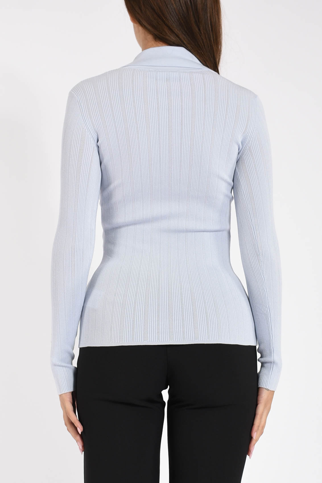 maglia a costine con dettagli