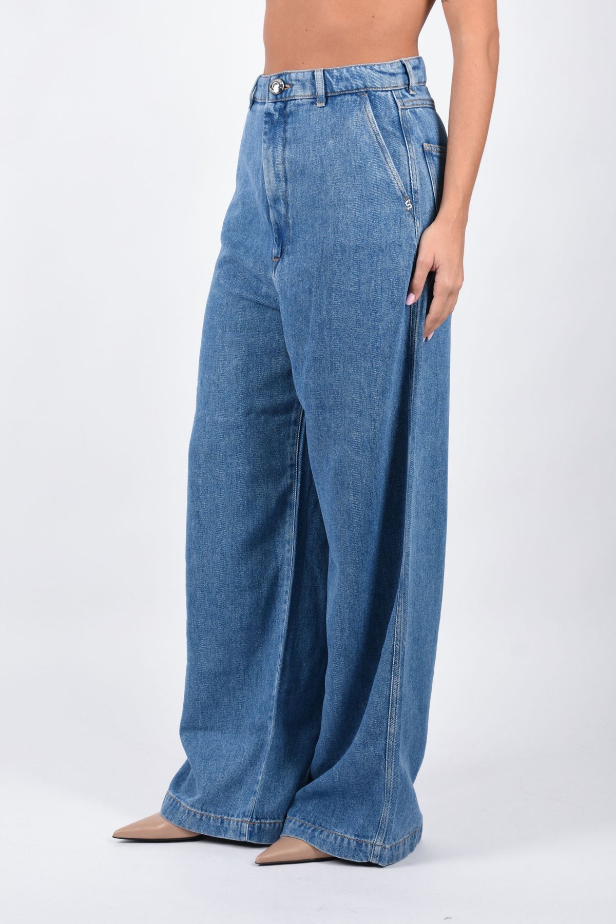 jeans in Denim oversize in tencel PIOPPO 2622186055