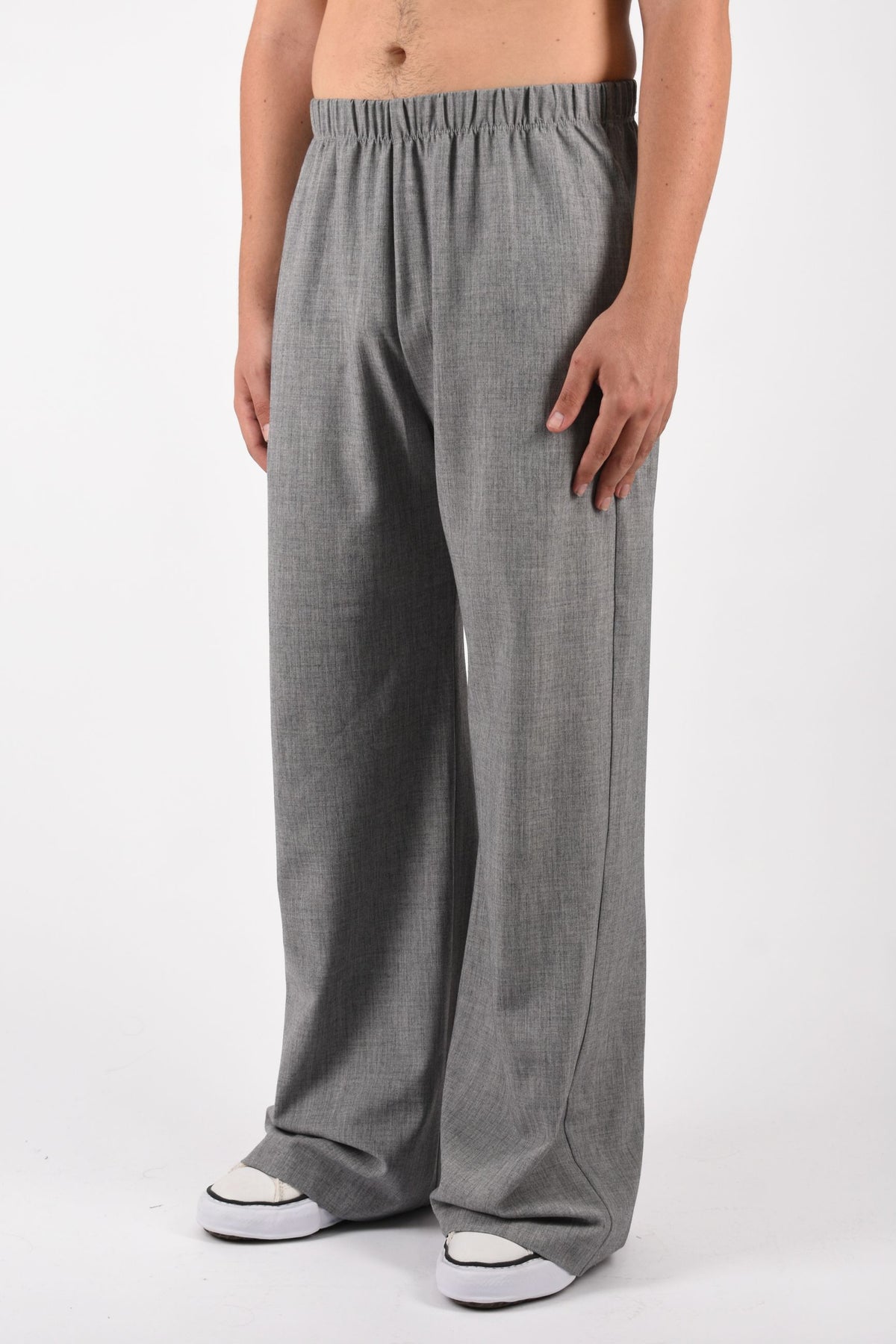 Pantaloni wide in flannel