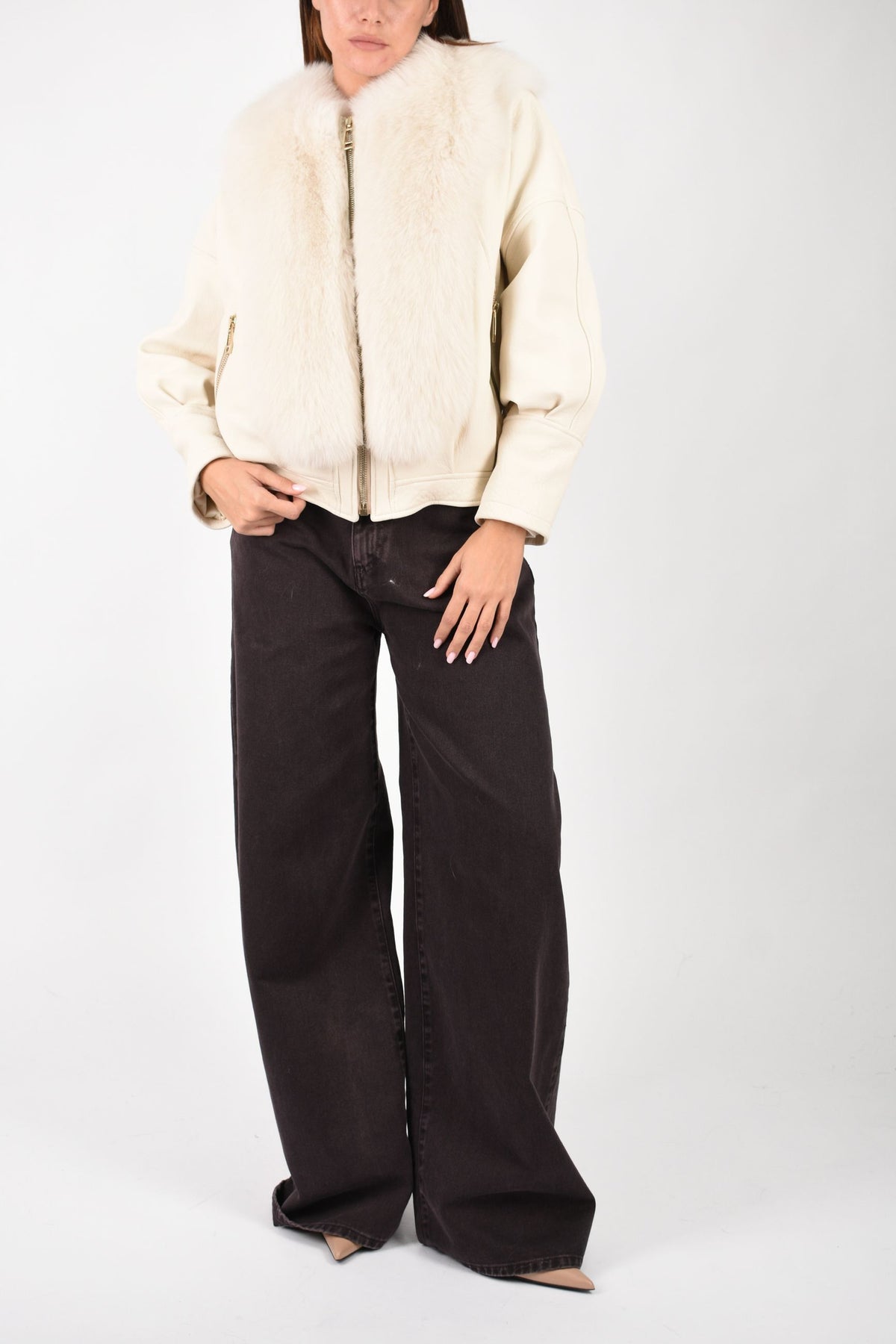 GIUBBINO IN NAPPA E VOLPE NP2001VO