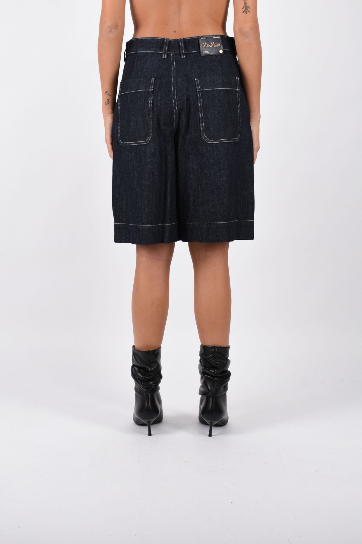 Bermuda in denim di cotone e kapok SMMQUADRO 2629146011600