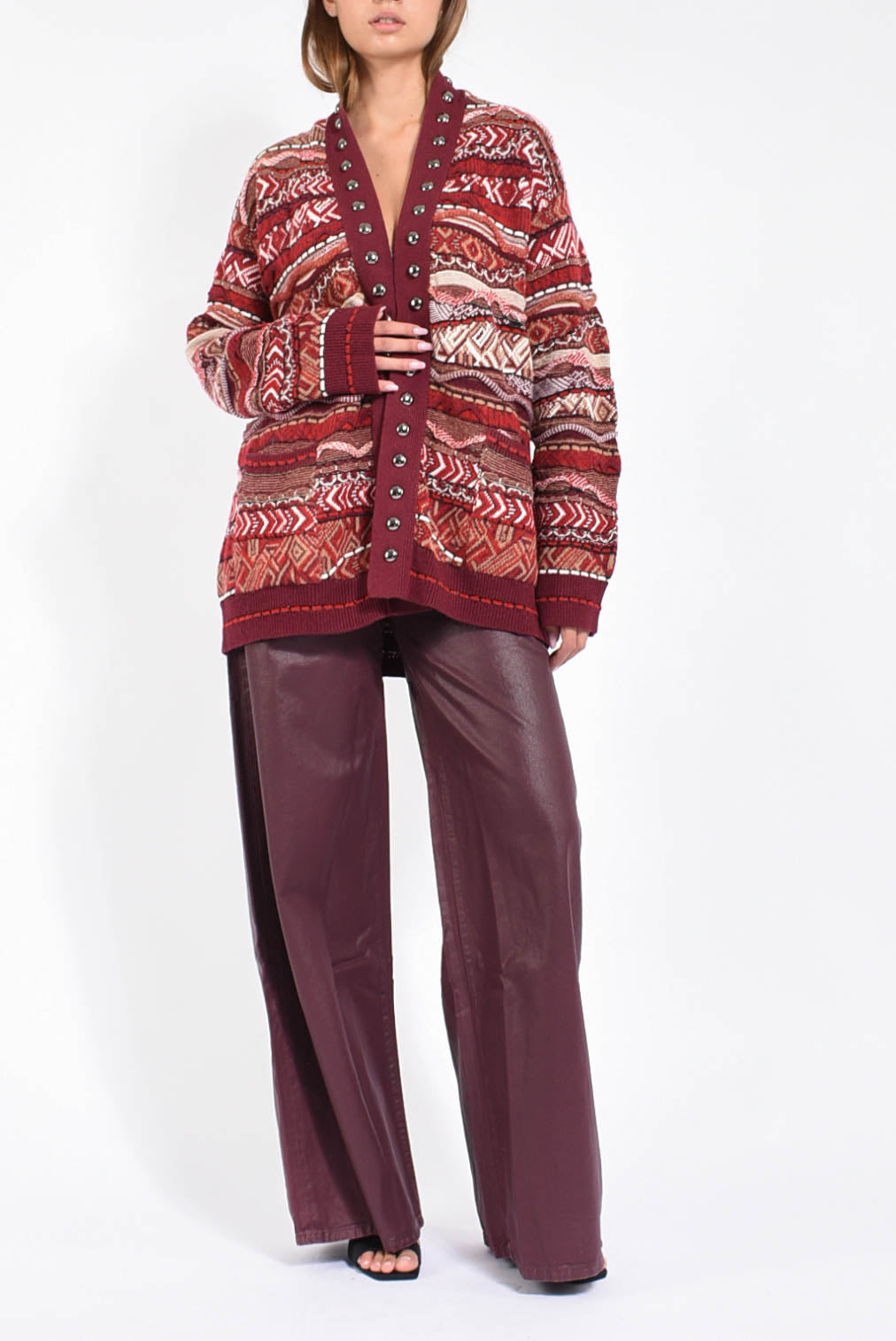 Cardigan in misto lana  jacquard