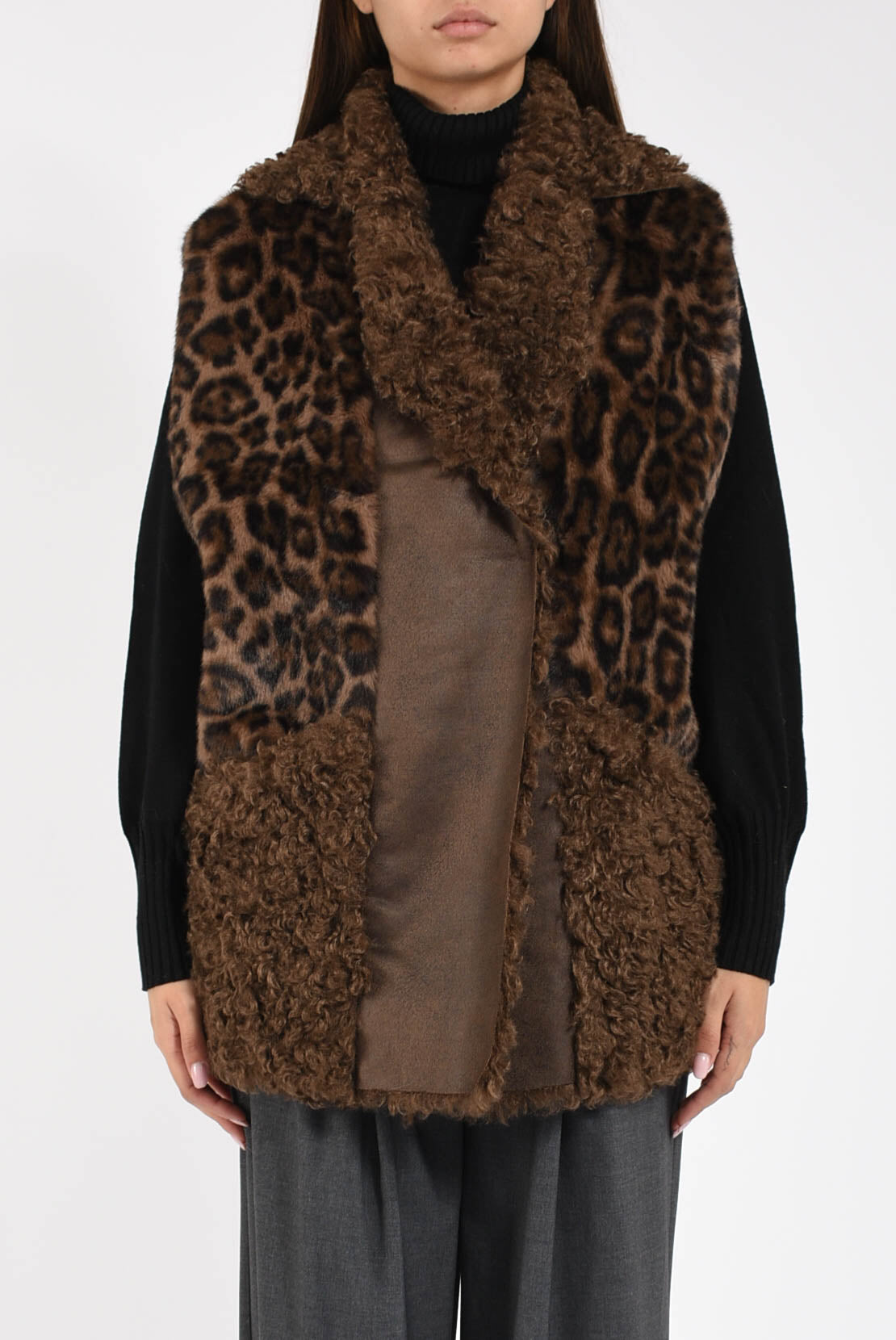gilet con inserti in ecofur