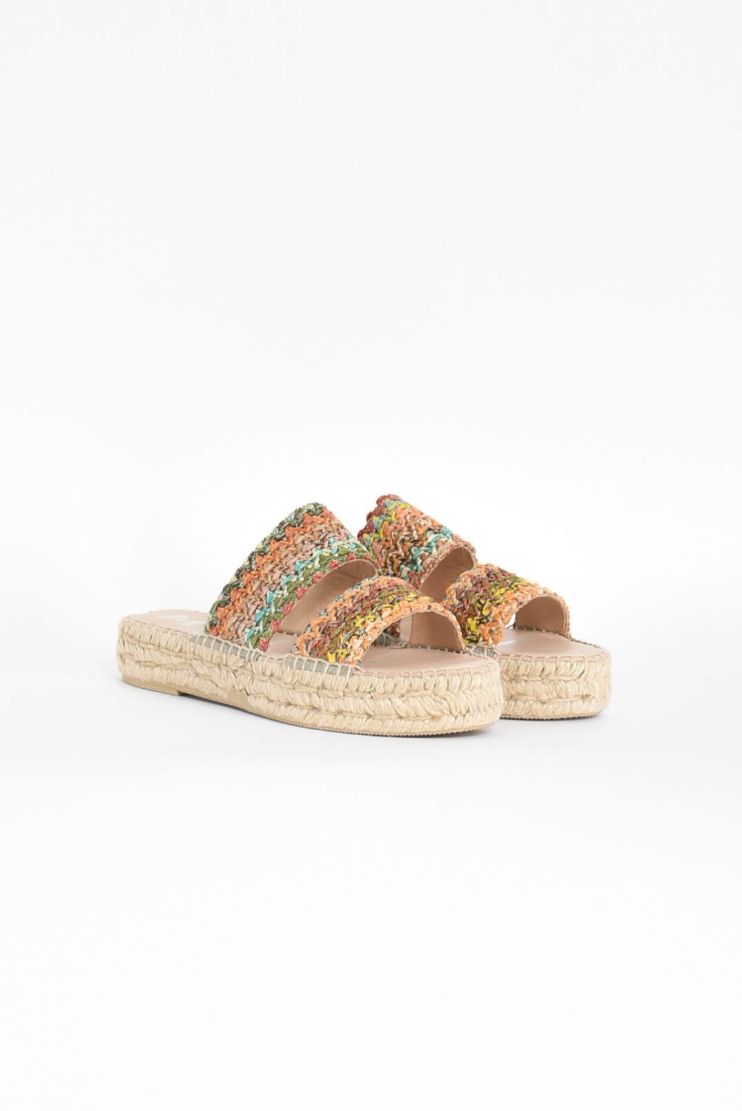 sandali bassi woven raffia double sole