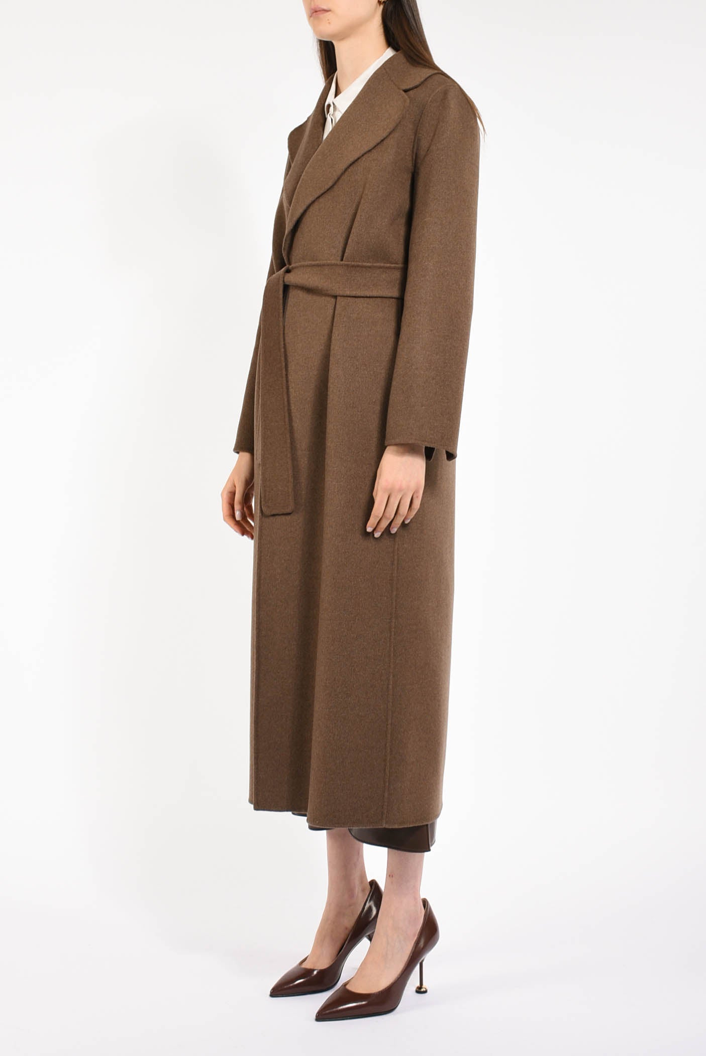 cappotto a vestaglia in lana modello poldo