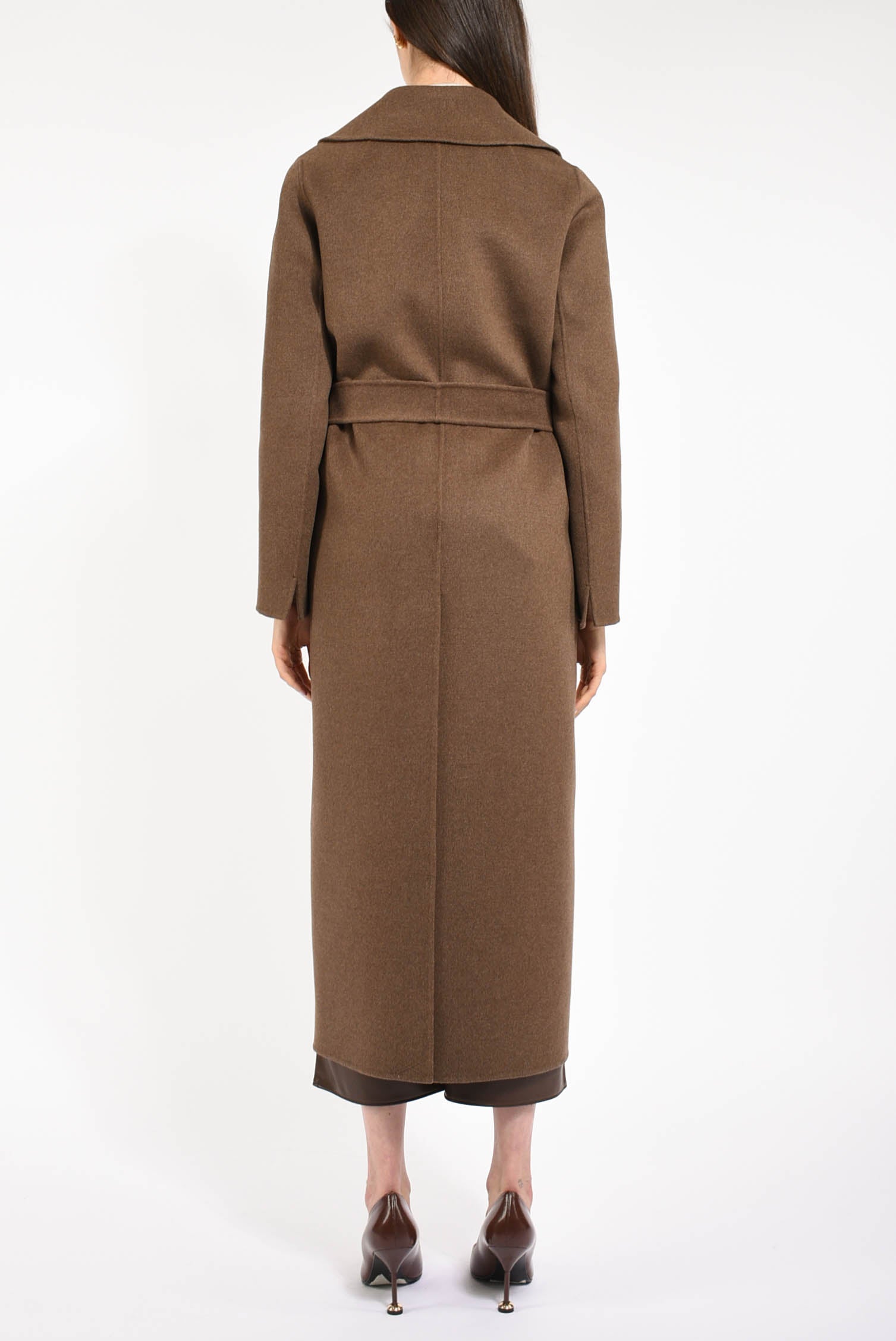 cappotto a vestaglia in lana modello poldo