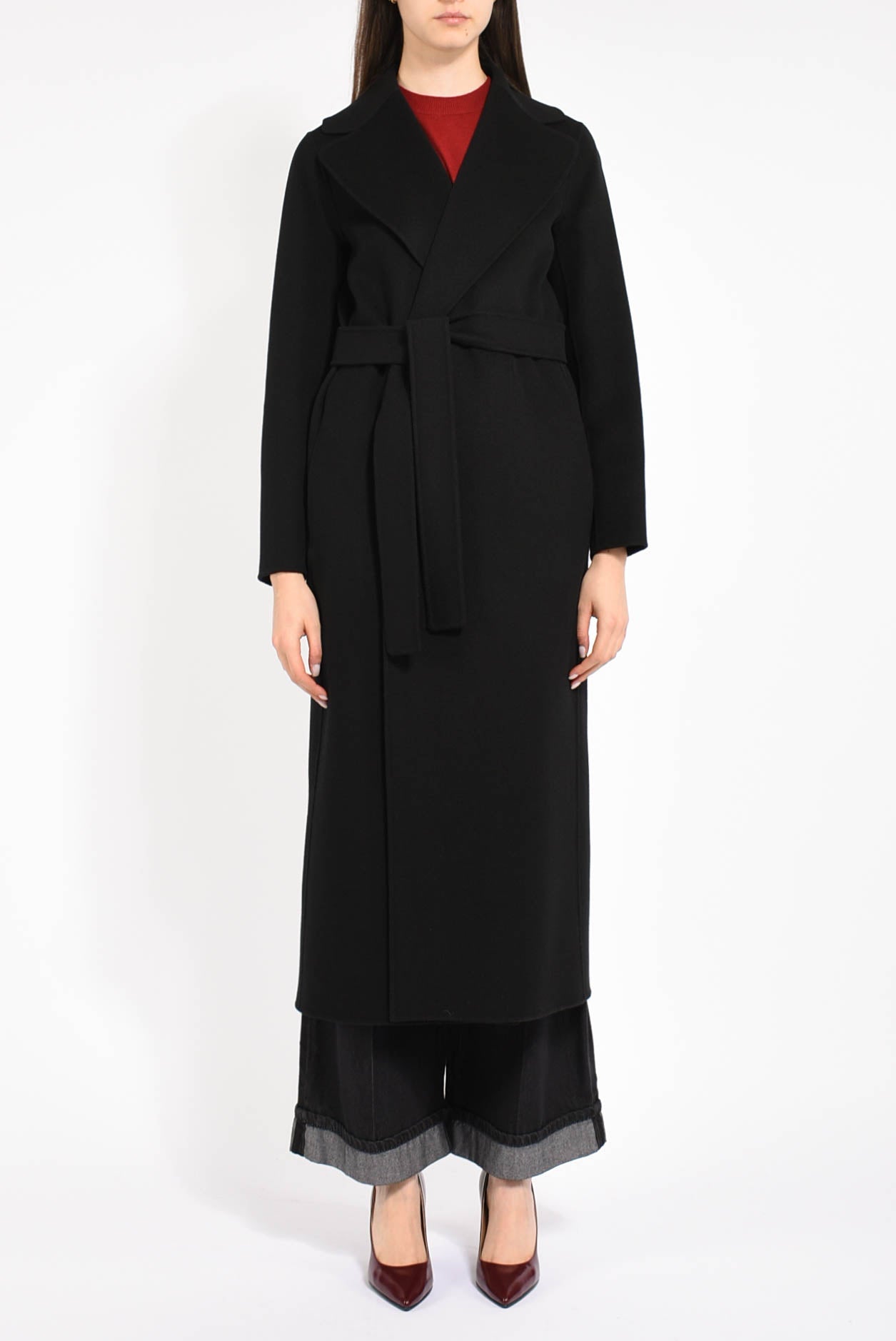 cappotto a vestaglia in lana modello poldo