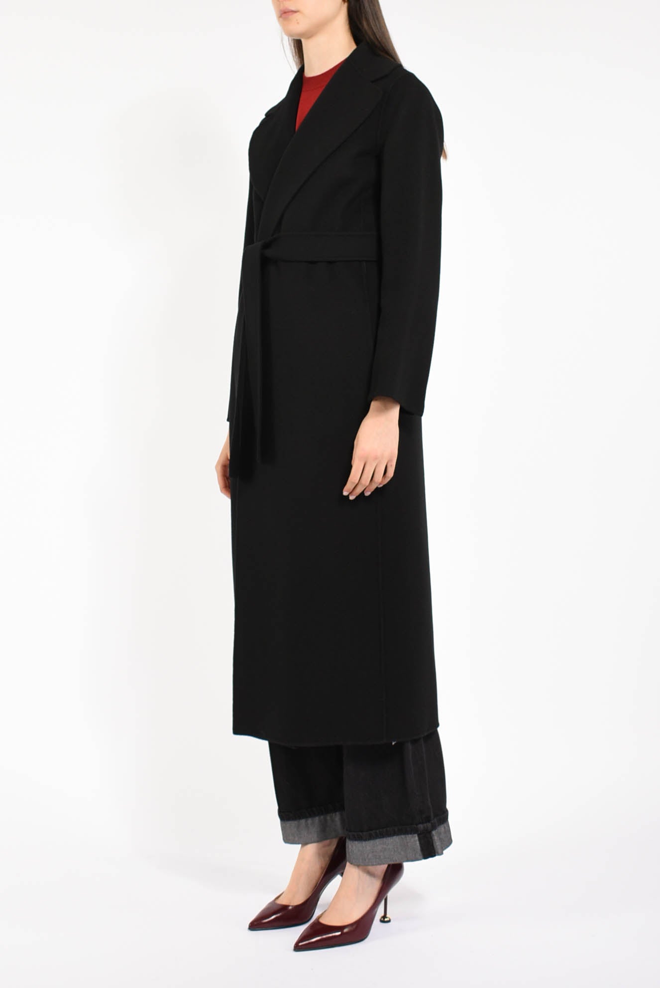 cappotto a vestaglia in lana modello poldo
