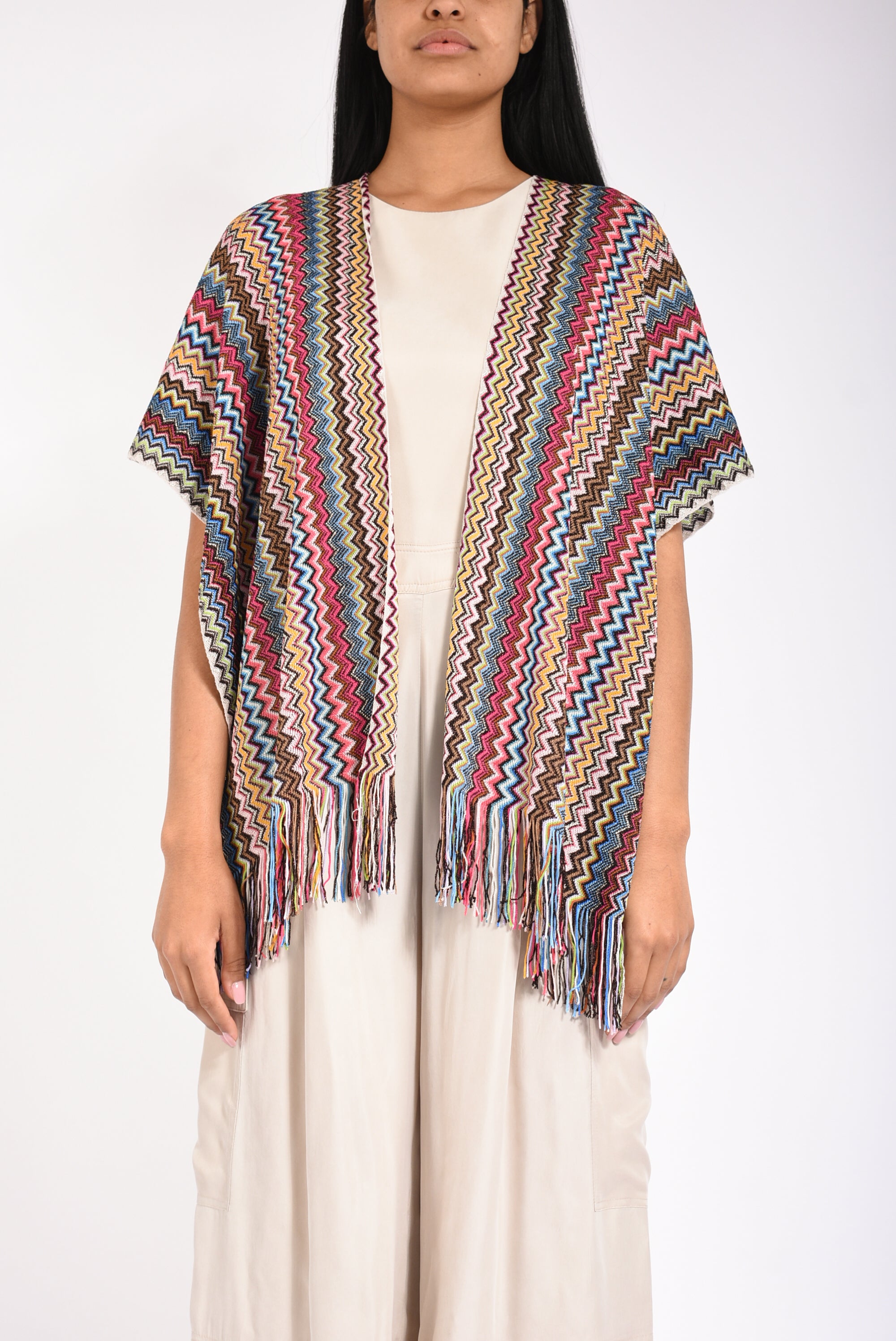 poncho in misto viscosa