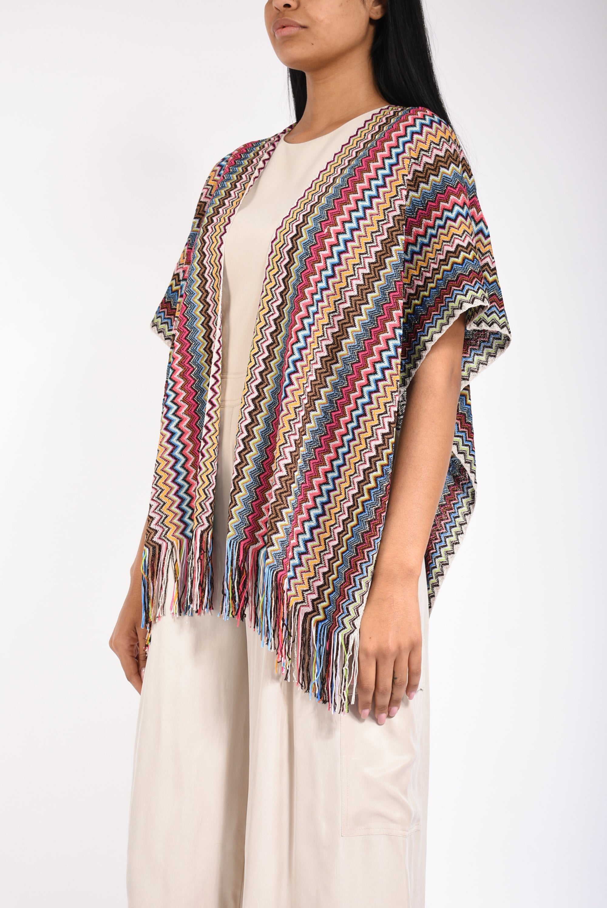 poncho in misto viscosa
