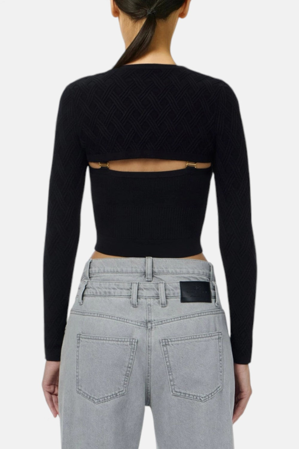 Cardigan in maglia con ganci gioiello