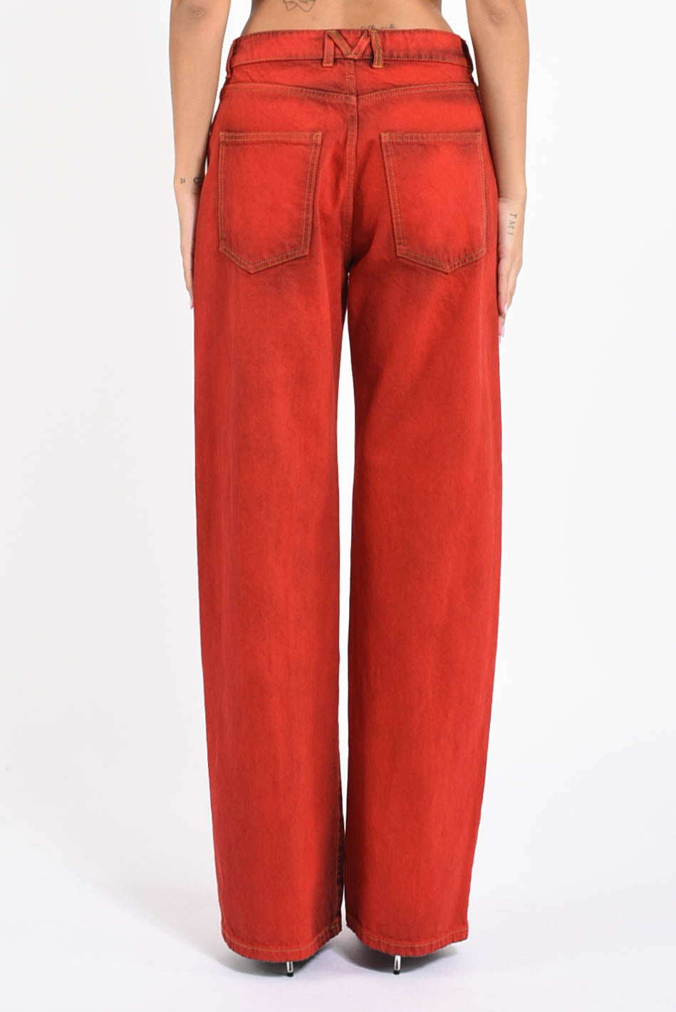 pantaloni in denim overdyed