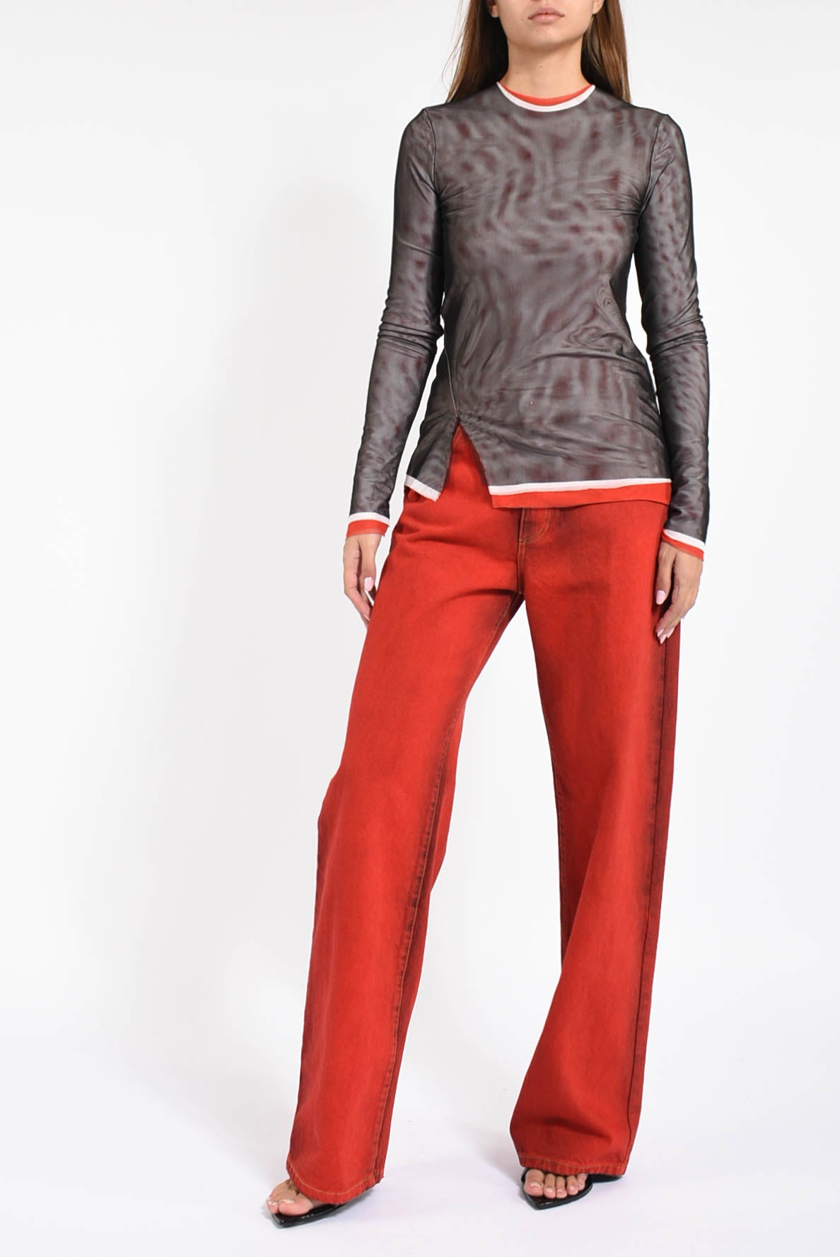 pantaloni in denim overdyed