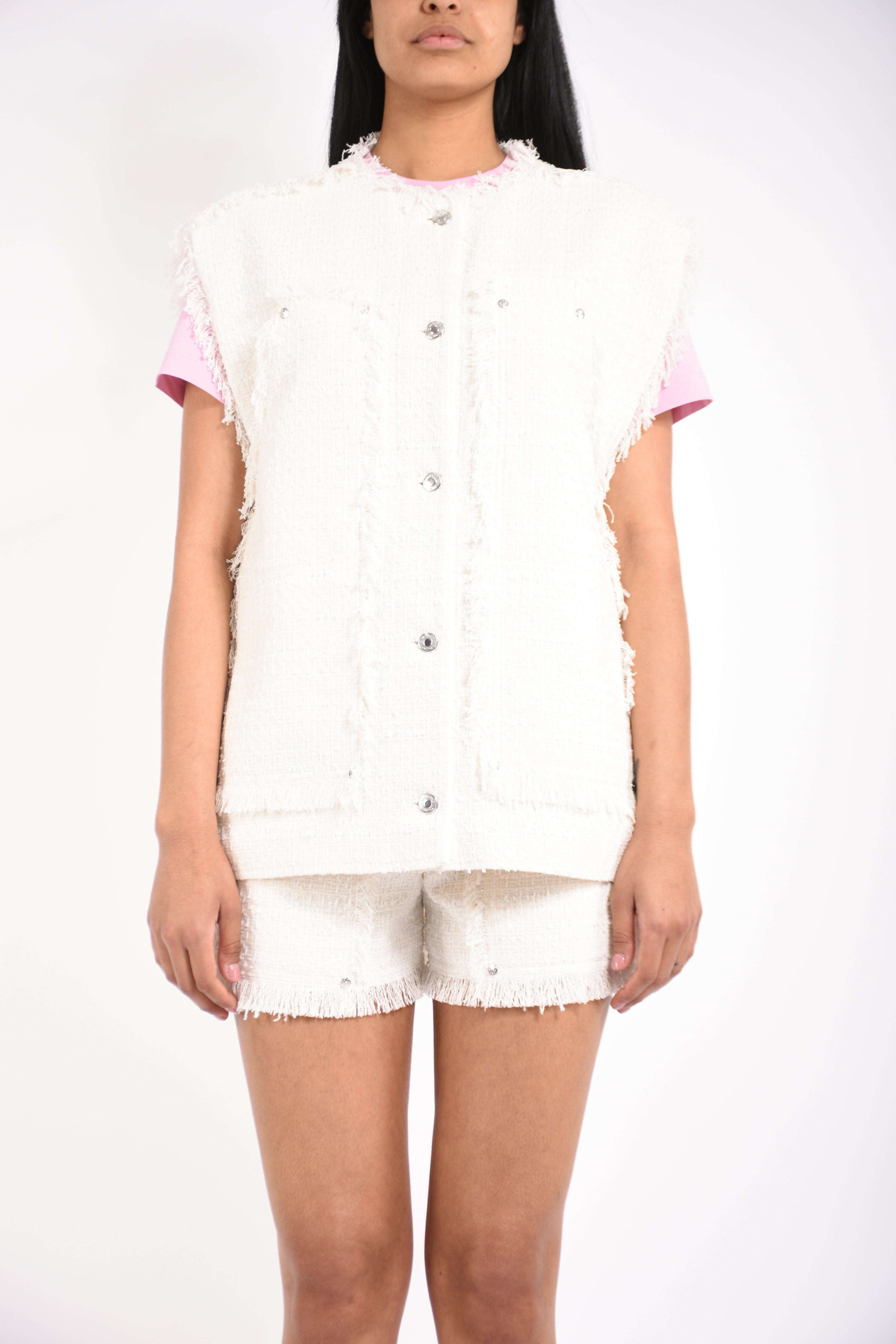 gilet in bouclè effetto tweed