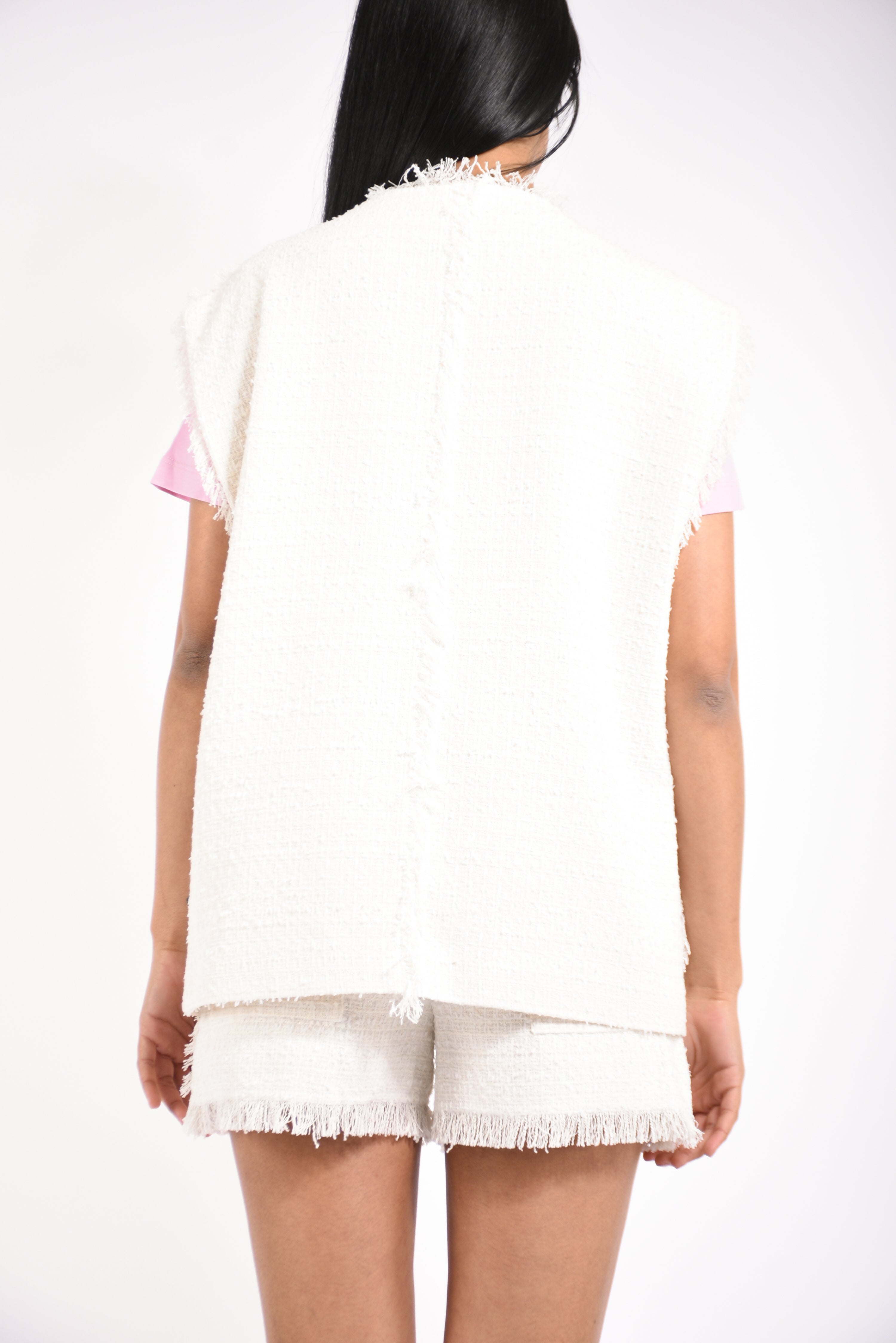 gilet in bouclè effetto tweed