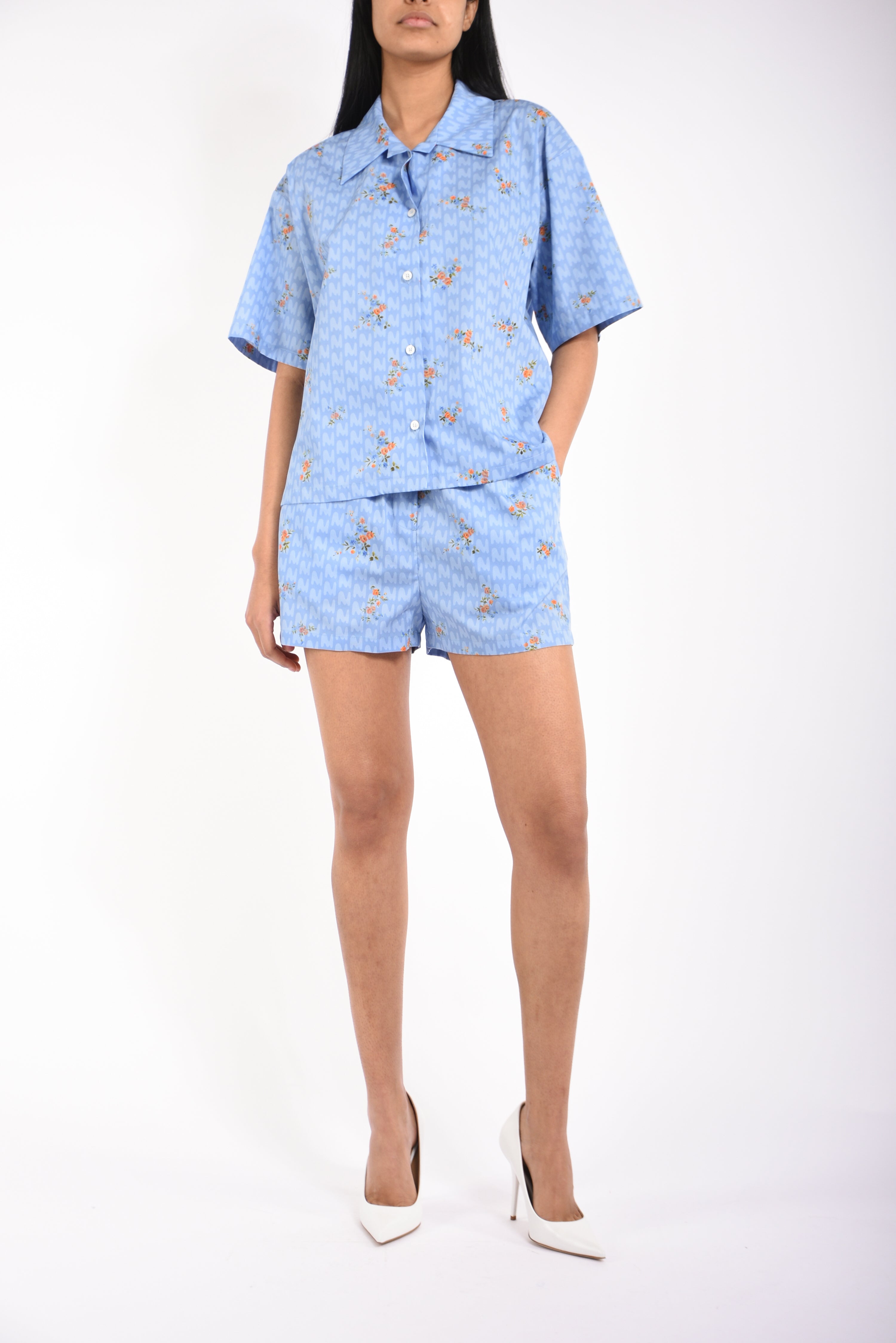 shorts in popeline stampato