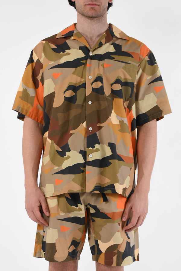 MSGM Camicia camouflage in cotone