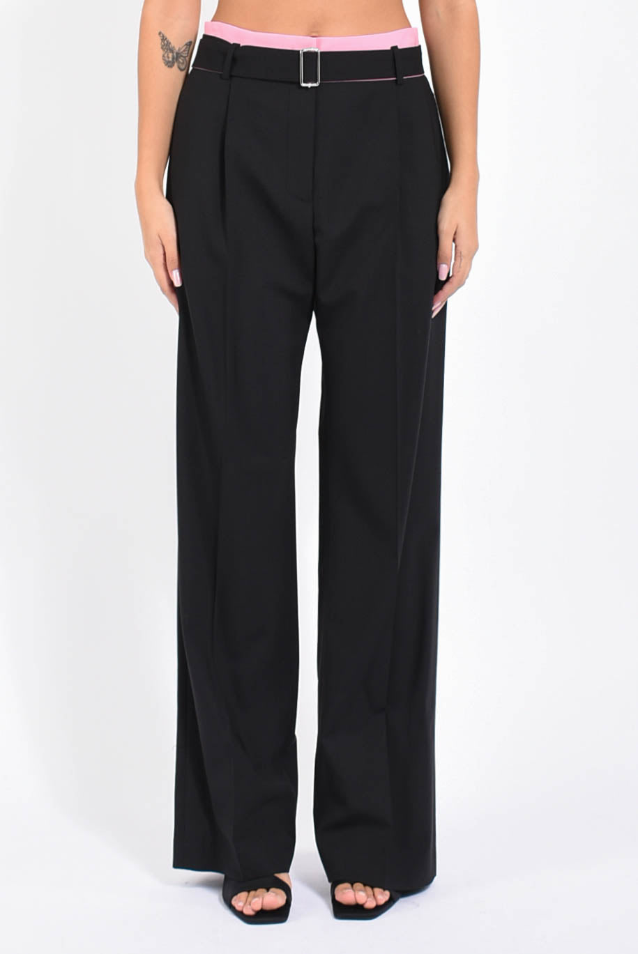 pantaloni in fresco lana