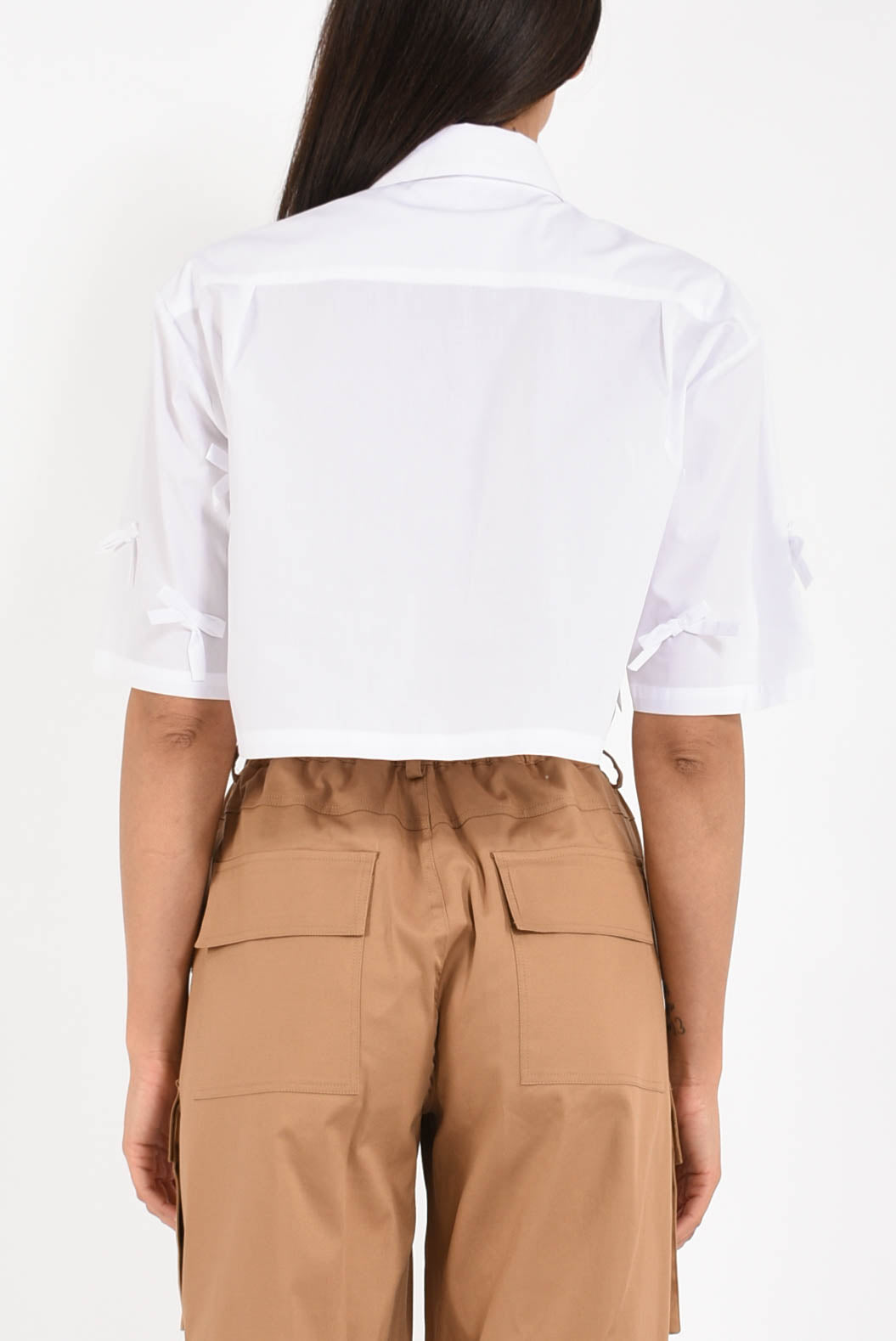 camicia cropped  in cotone