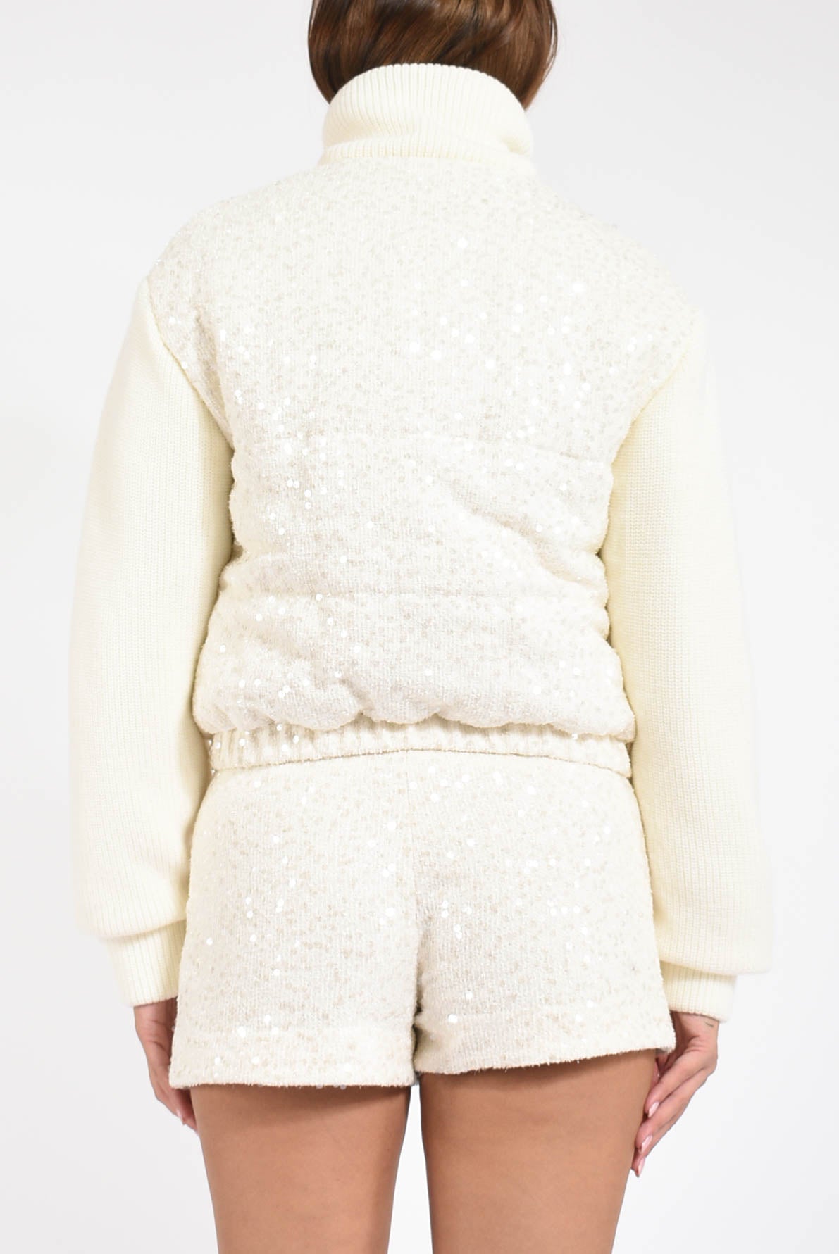 bomber in lana con paillettes