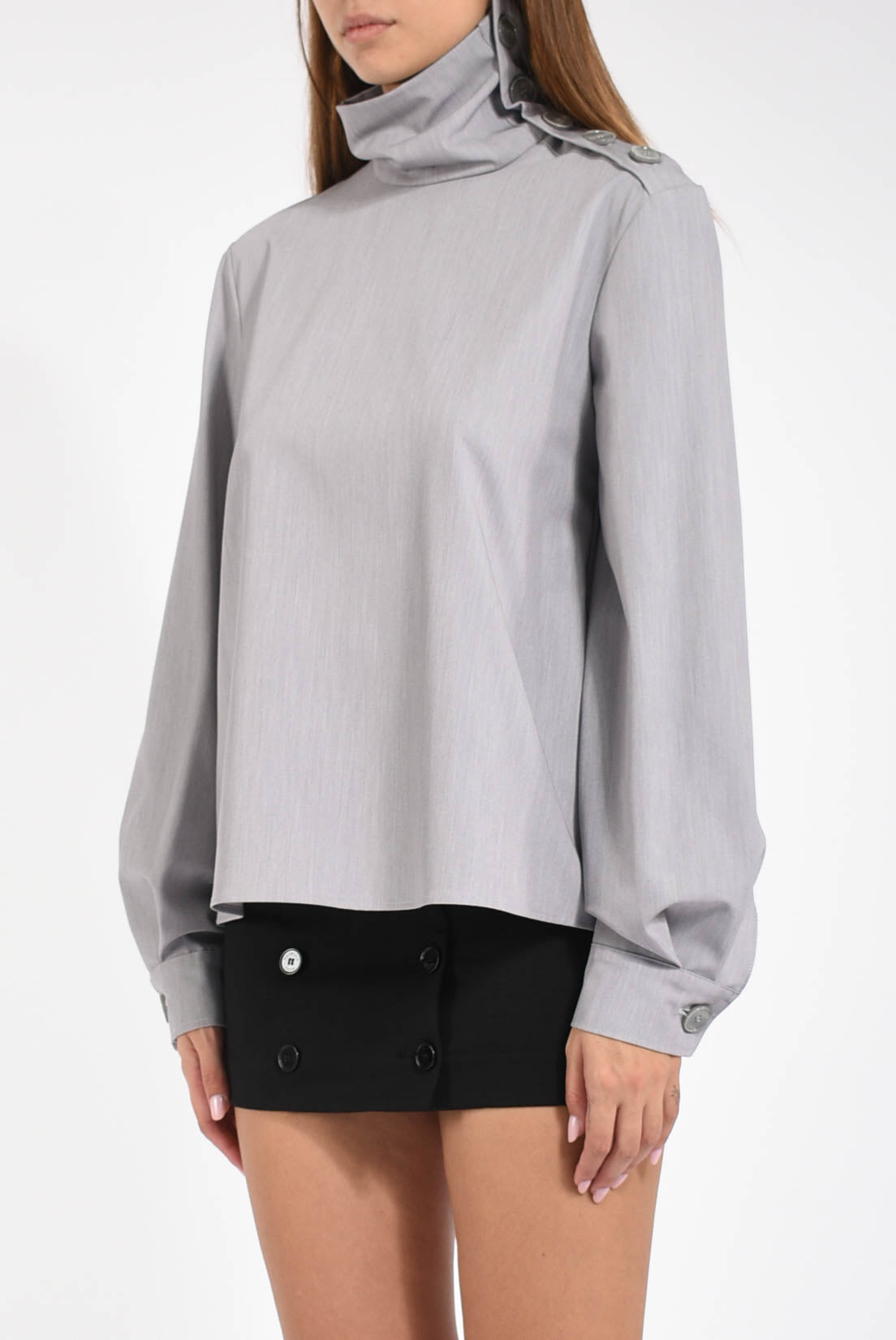 camicia a collo alto strutturata