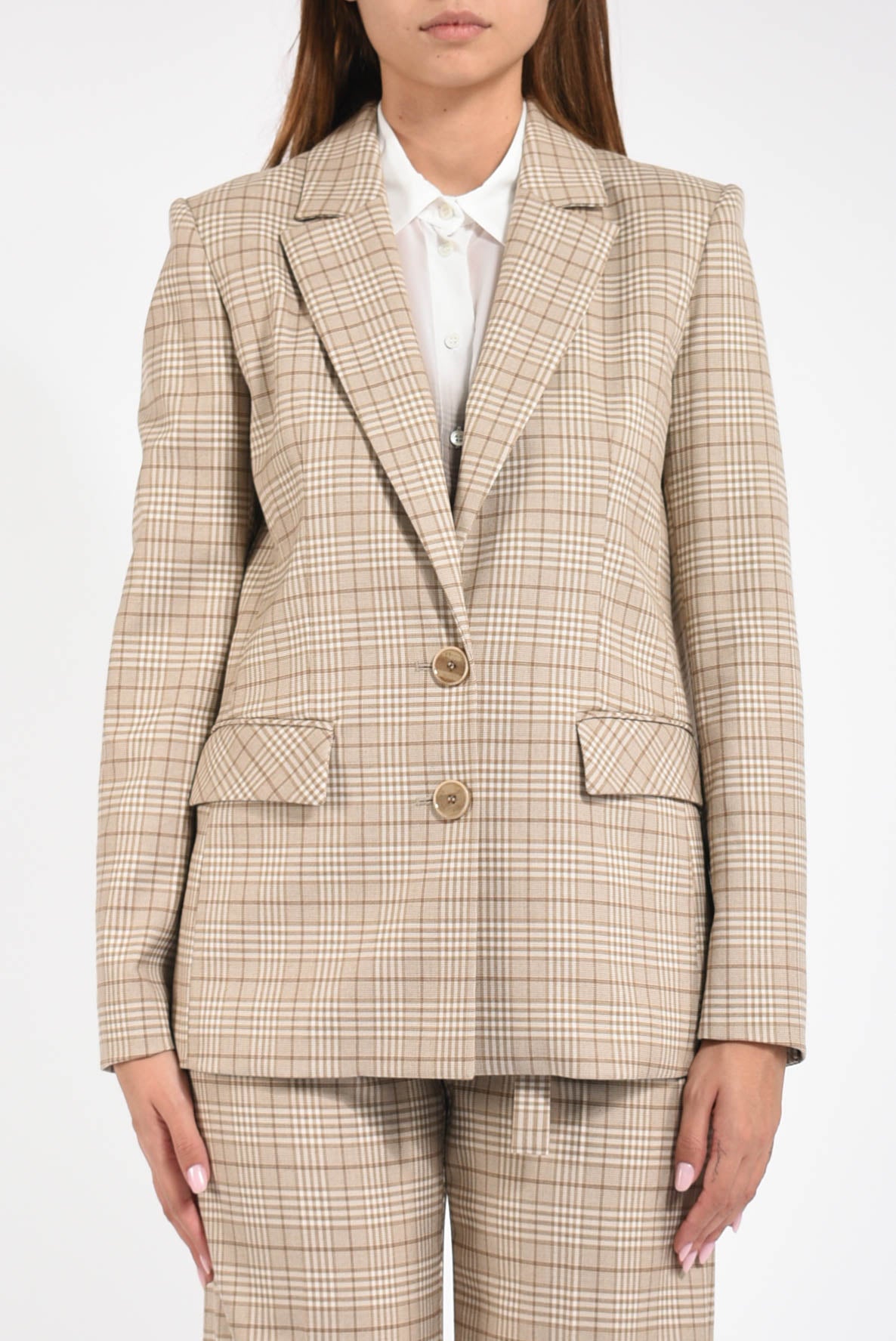 giacca fluida a quadri