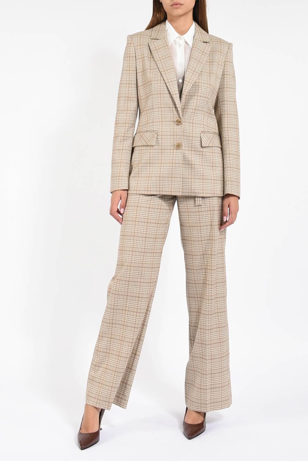 giacca fluida a quadri