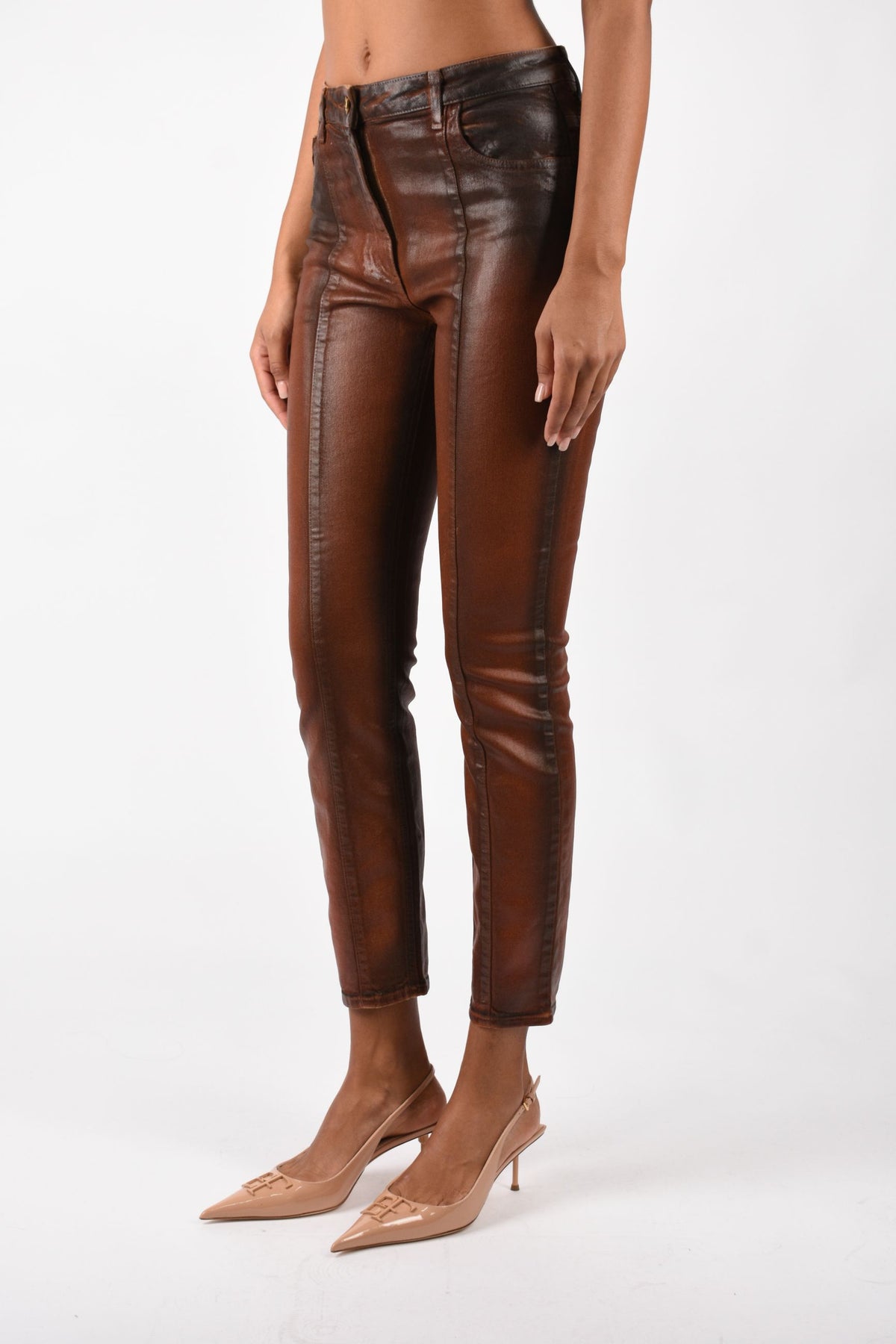 Jeans loose effetto laminato PJ26N66E2