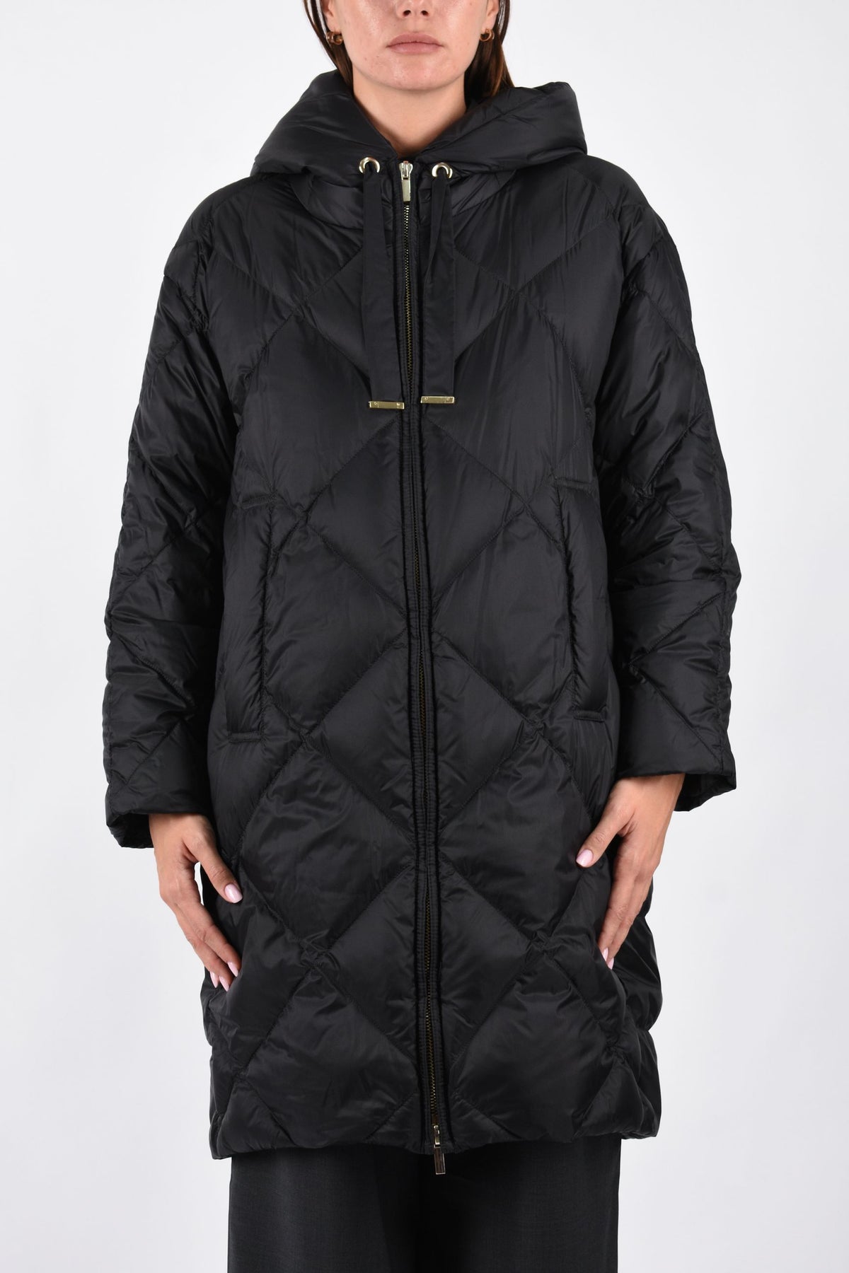 Piumino Imbottito midi con cappuccio in tela antigoccia MTCTREFE 2629496085600