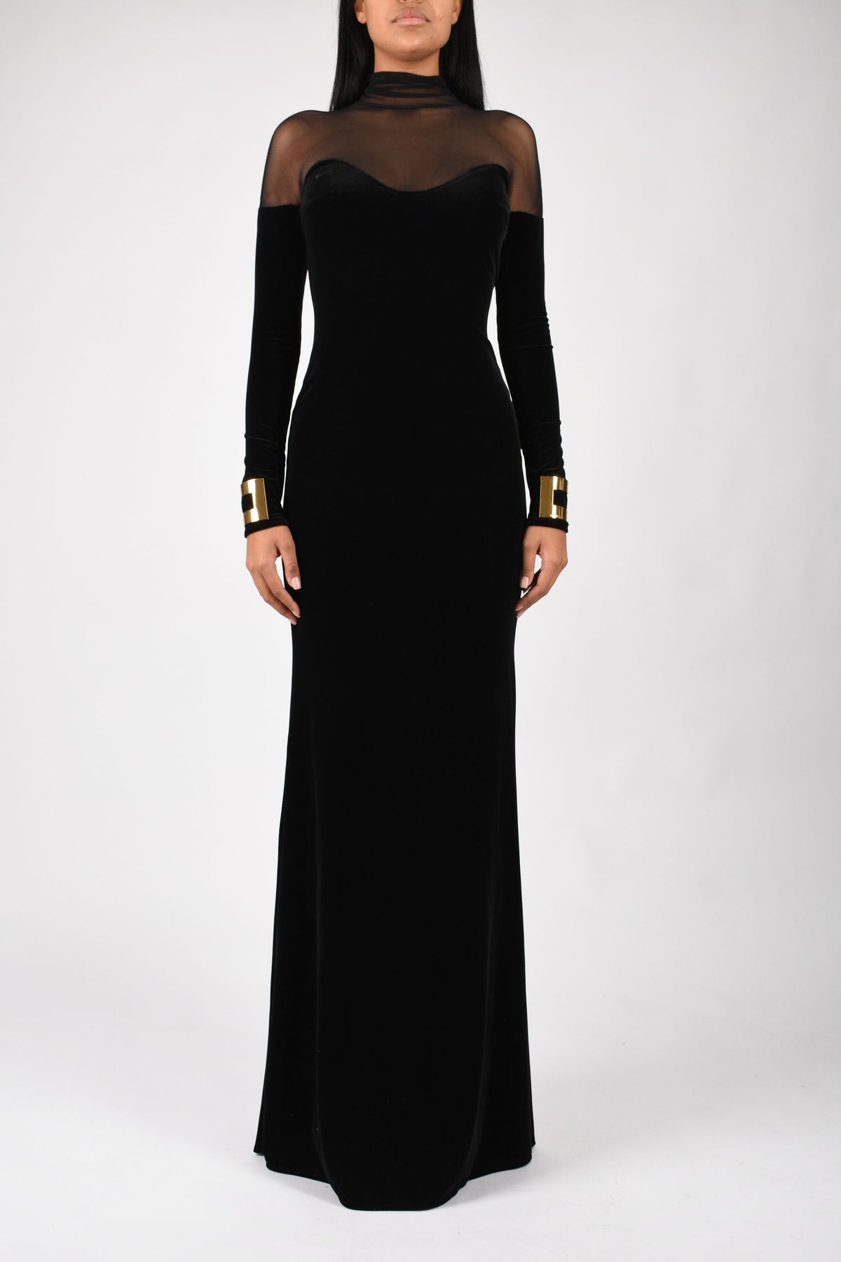 Abito Lungo Red Carpet in velluto e tulle ABR2967E2